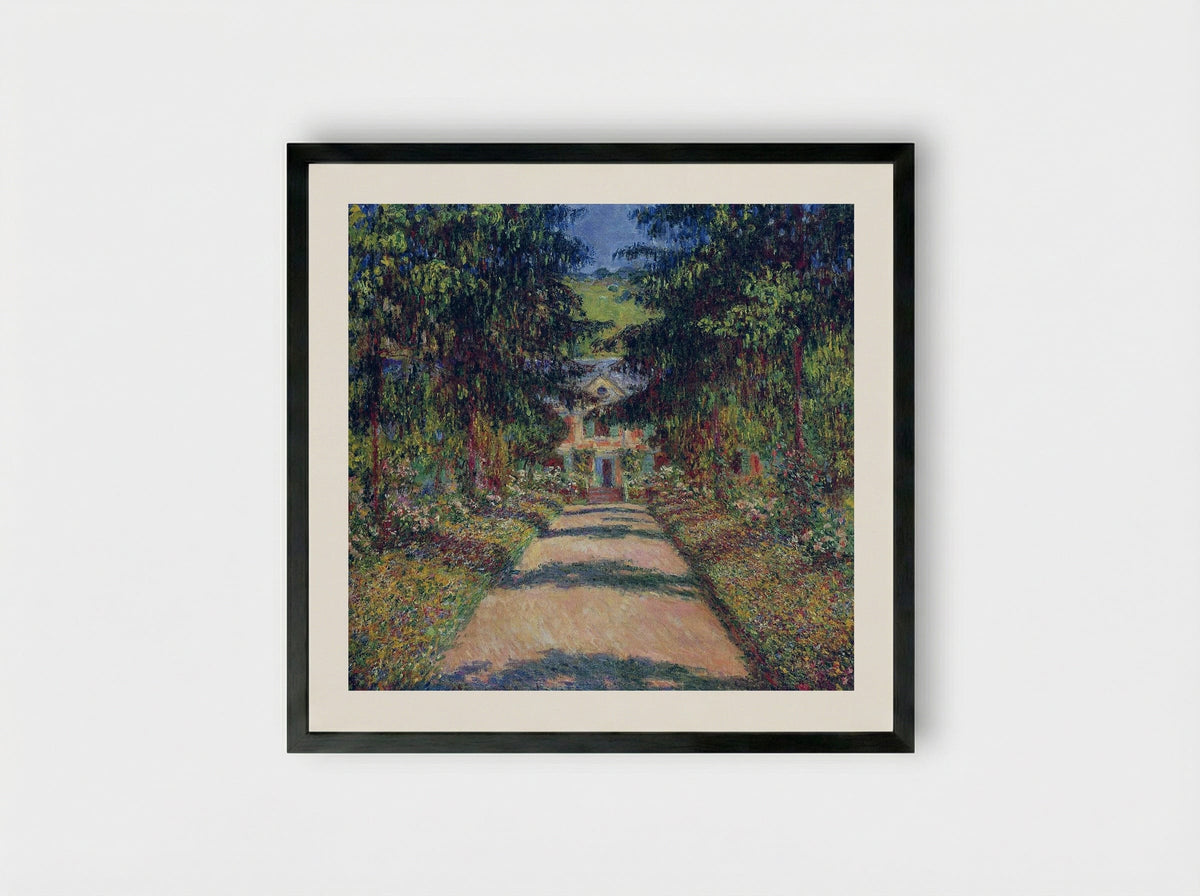 Pathway in Monet's Garden at Giverny - Claude Monet - Framed Print Black