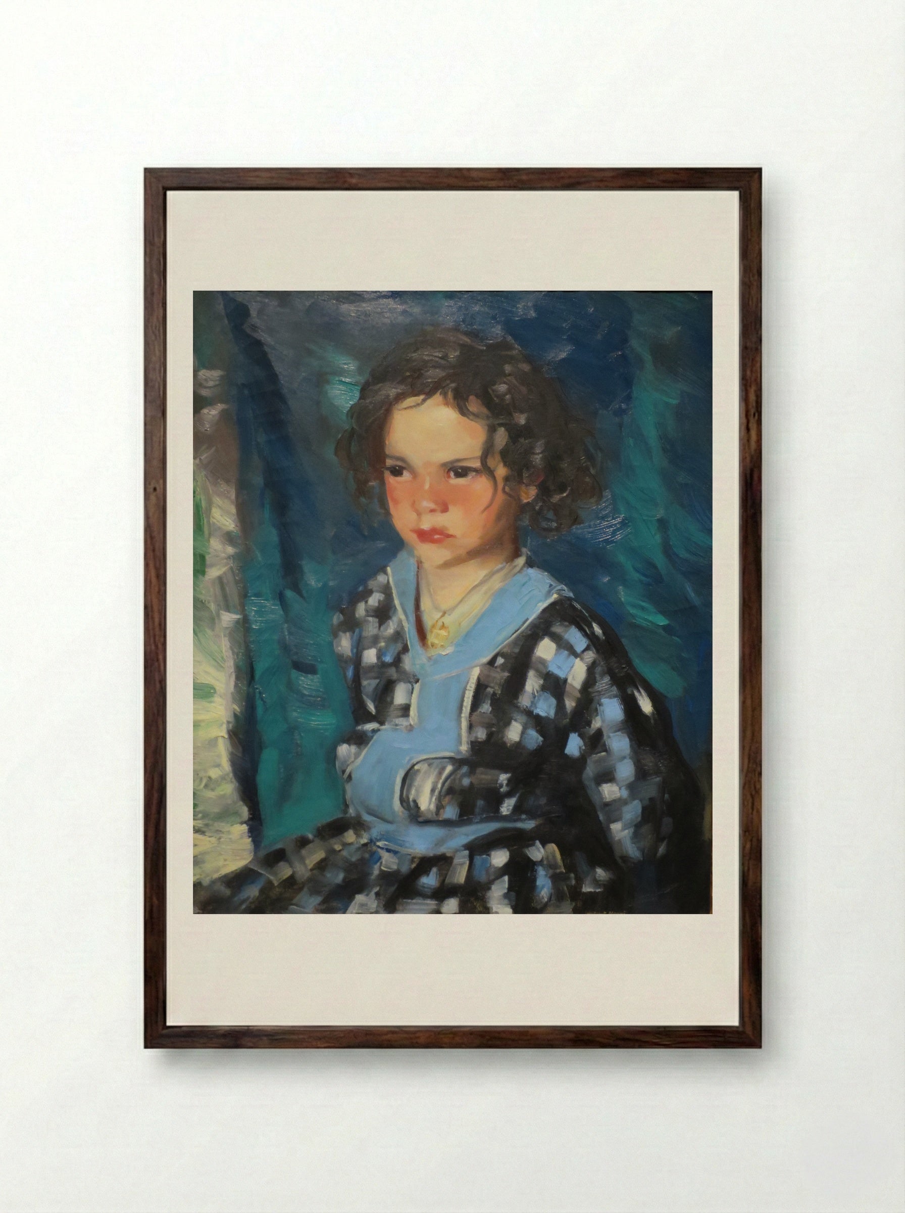 Patience - Robert Henri - Framed Print Dark Wood