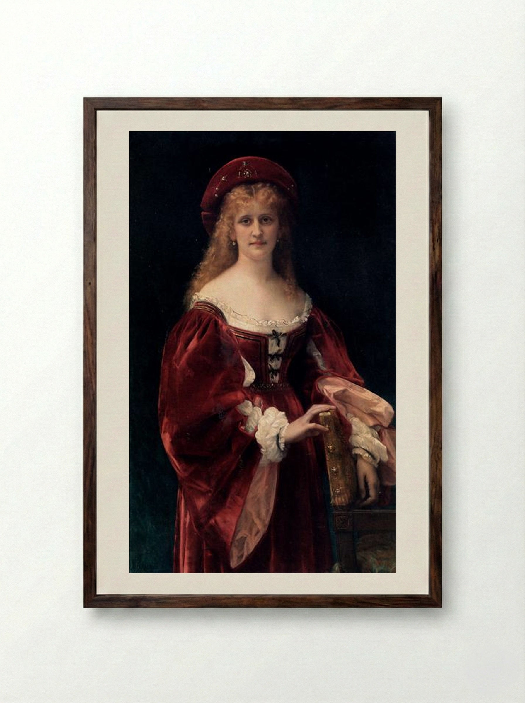 Patricienne de Venise - Alexandre Cabanel - Framed Print Dark Wood