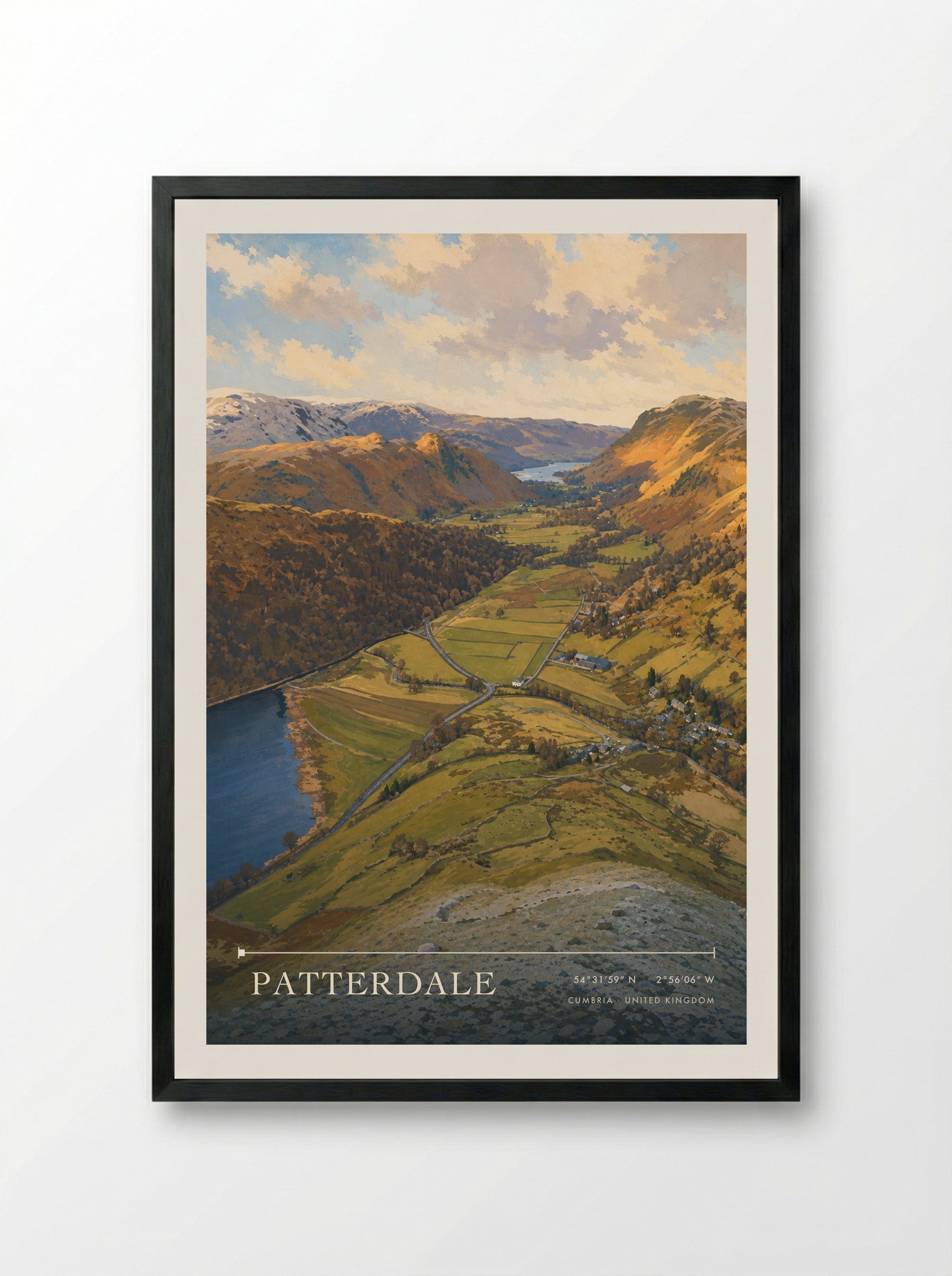 Patterdale Cumbria United Kingdom Travel Poster - Framed Print Black