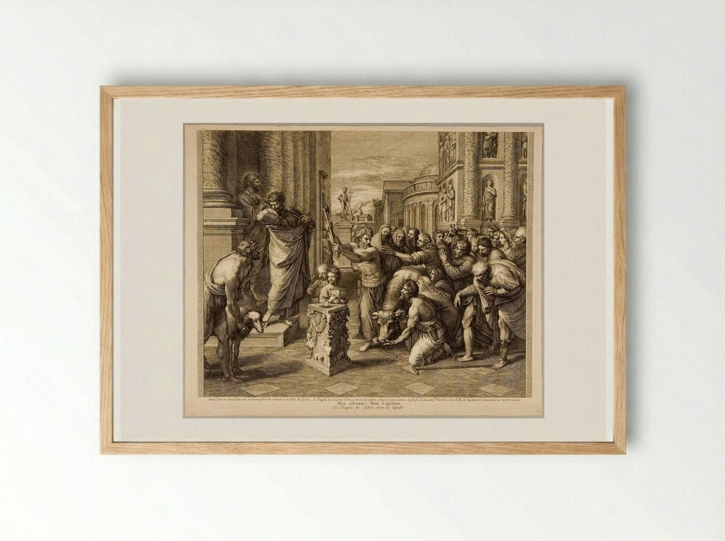 Paul and Barnabas at Lystra - Gérard Audran - Framed Print Wood