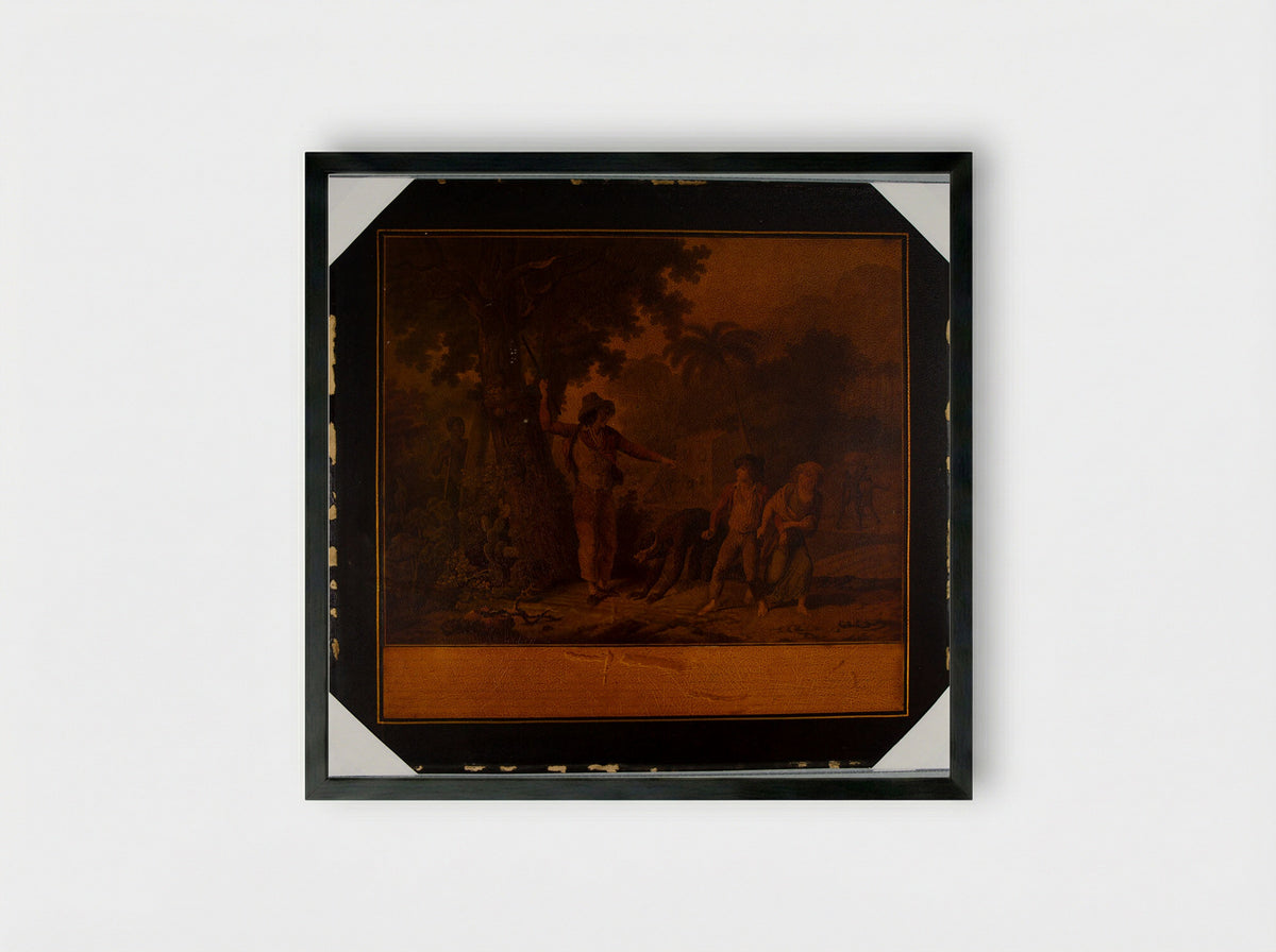 Paul and Virginie Beg the Owner of the Fugitive Slave for Mercy - Charles-Melchior Descourtis - Framed Print Black