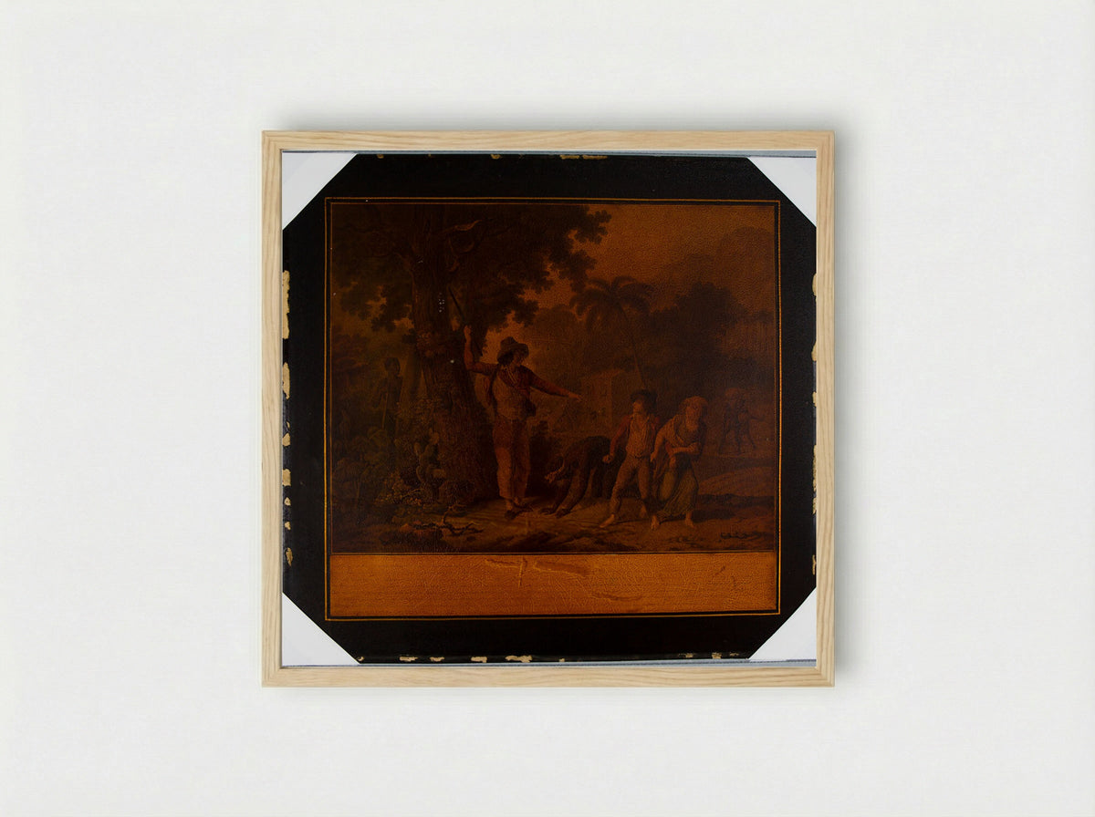 Paul and Virginie Beg the Owner of the Fugitive Slave for Mercy - Charles-Melchior Descourtis - Framed Print Wood
