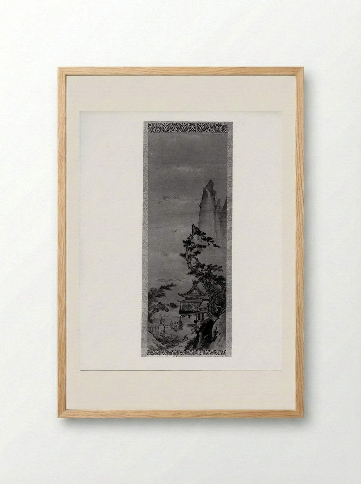 Pavilion on Mountain Stream - Sesshū Tōyō - Framed Print Wood