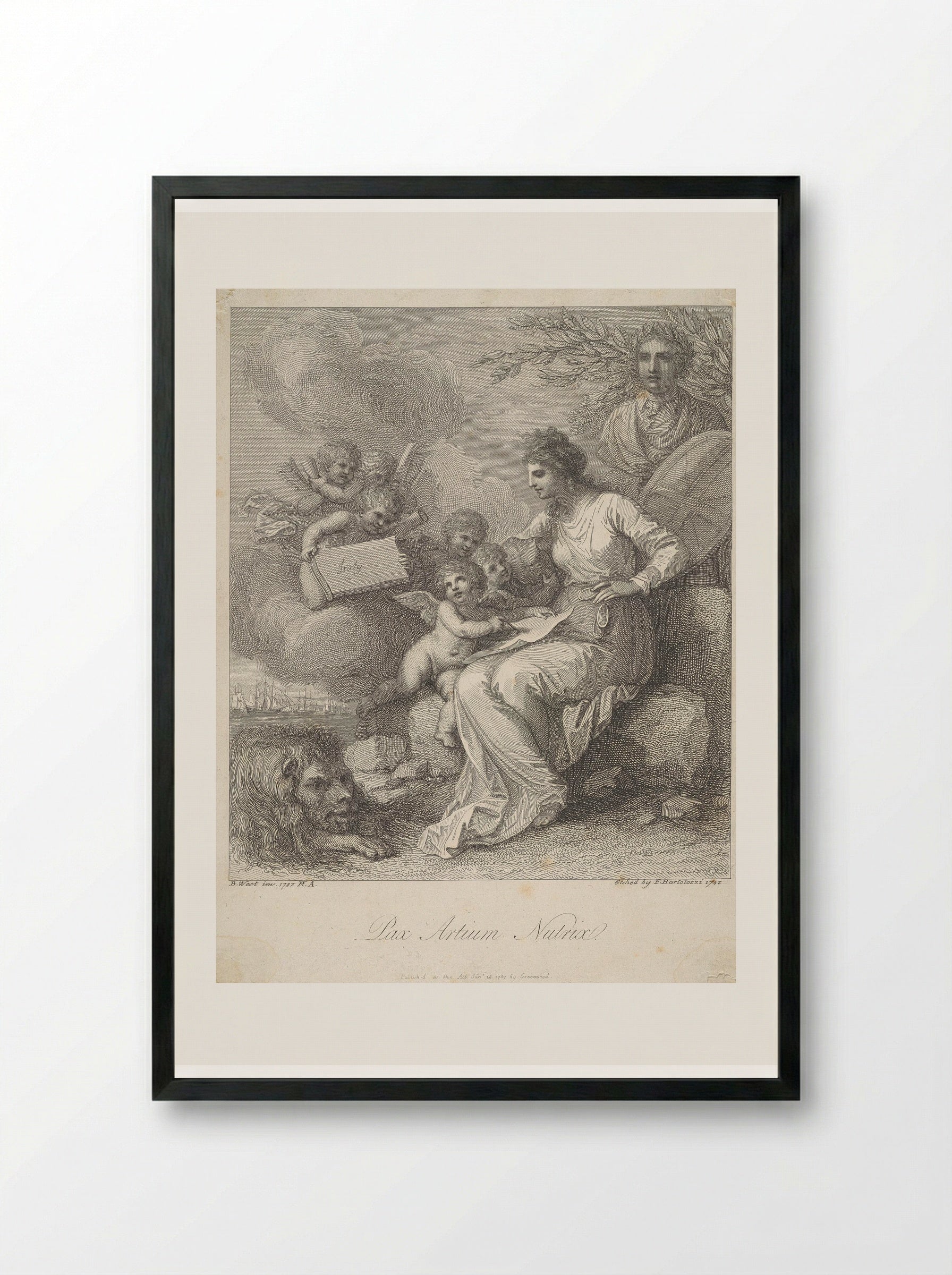 Pax Artium Nutrix - Francesco Bartolozzi - Framed Print Black