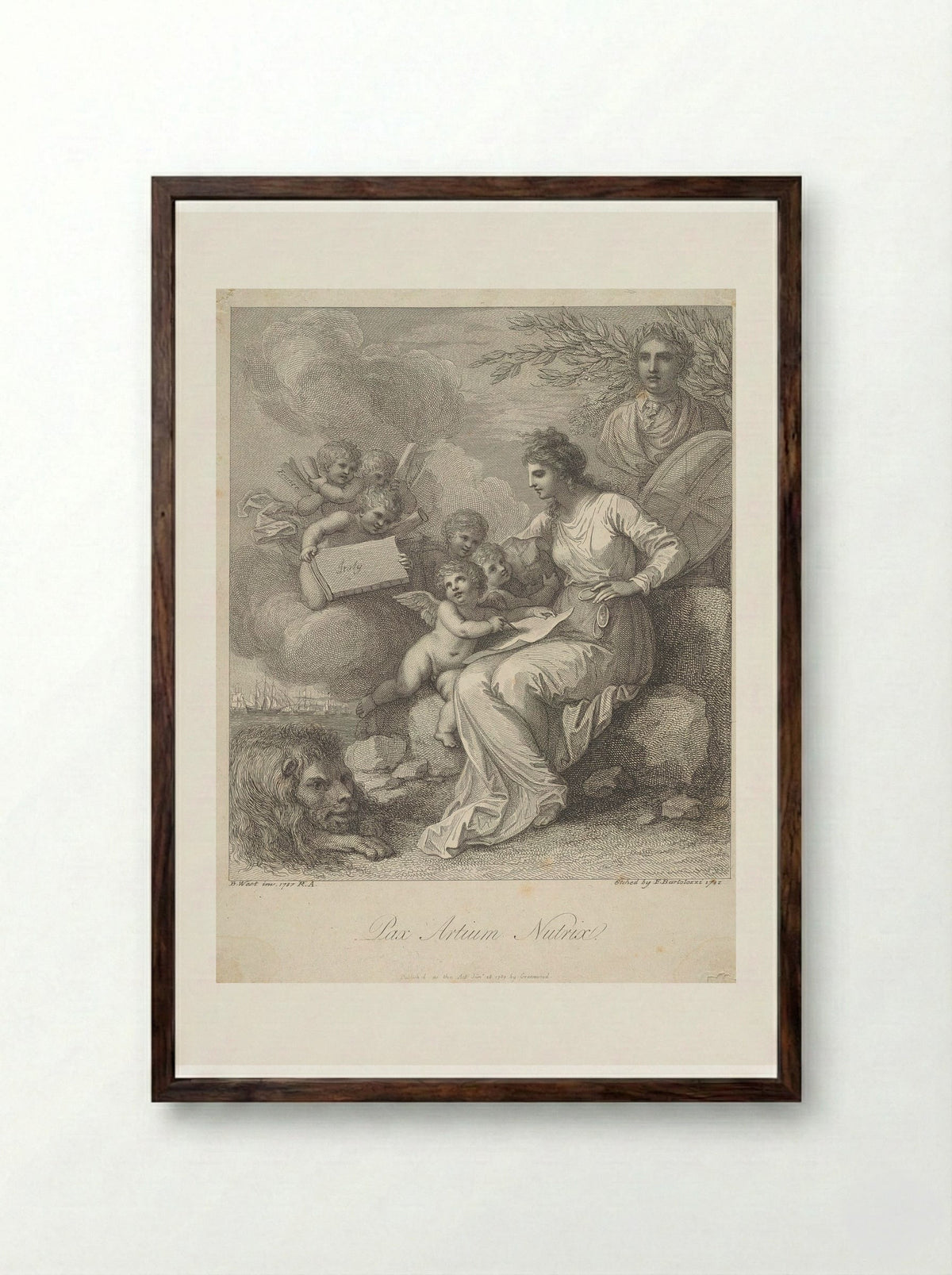 Pax Artium Nutrix - Francesco Bartolozzi - Framed Print Dark Wood