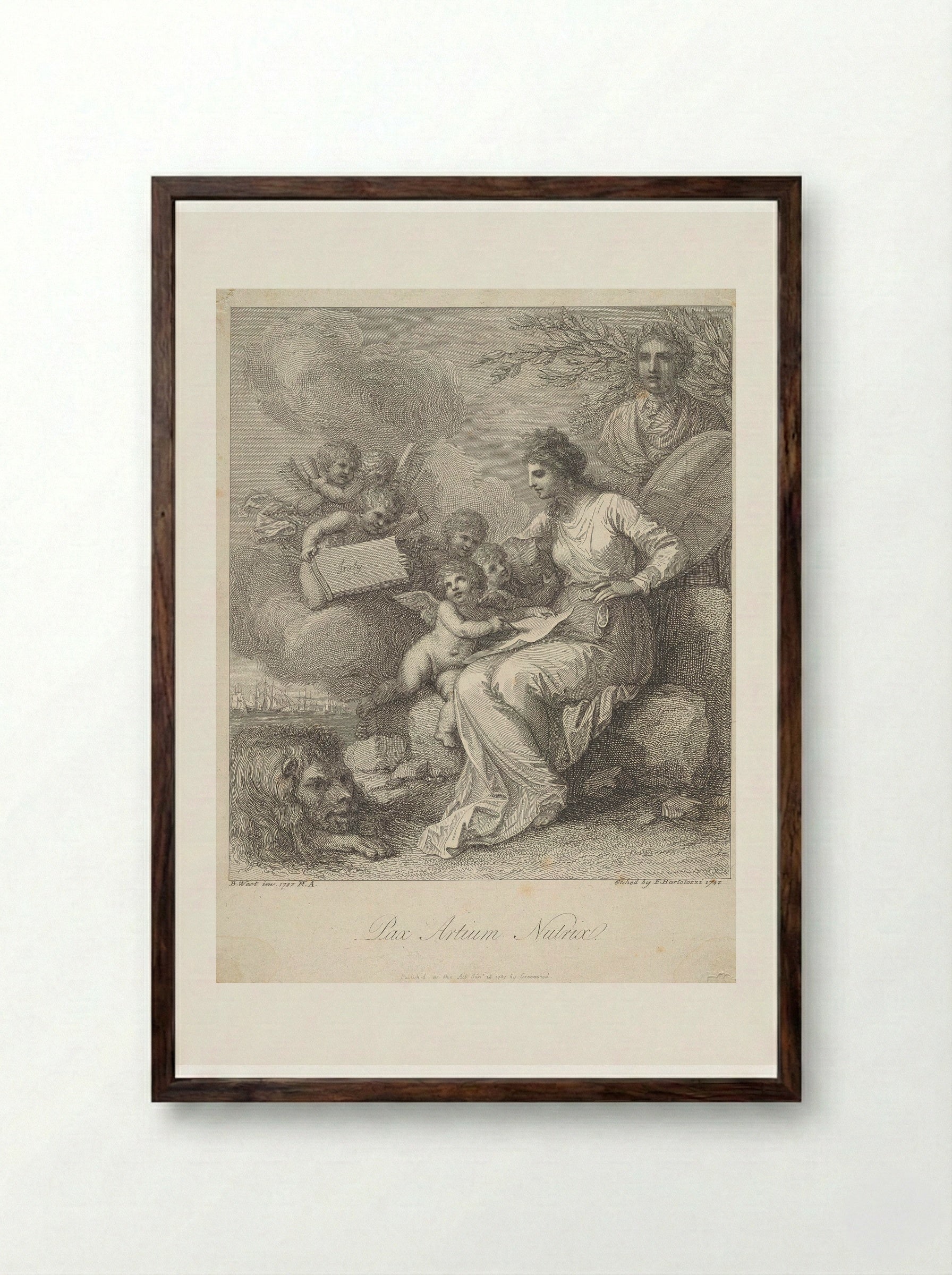 Pax Artium Nutrix - Francesco Bartolozzi - Framed Print Dark Wood