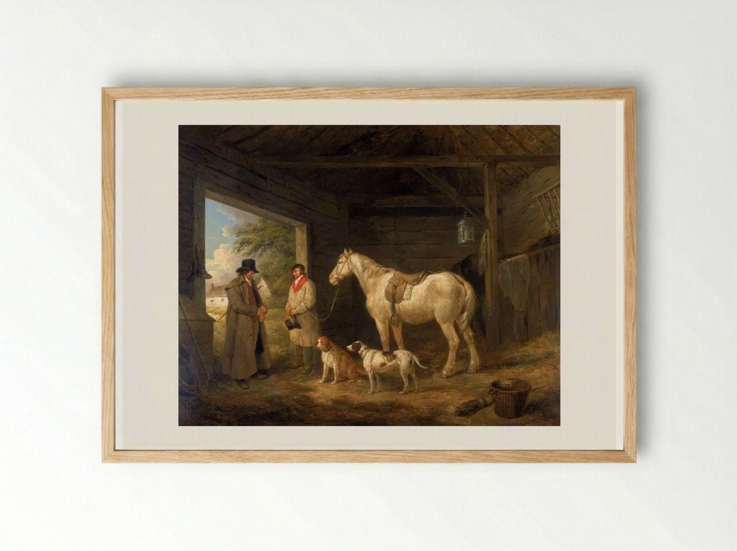 Paying the Ostler - George Morland - Framed Print Wood