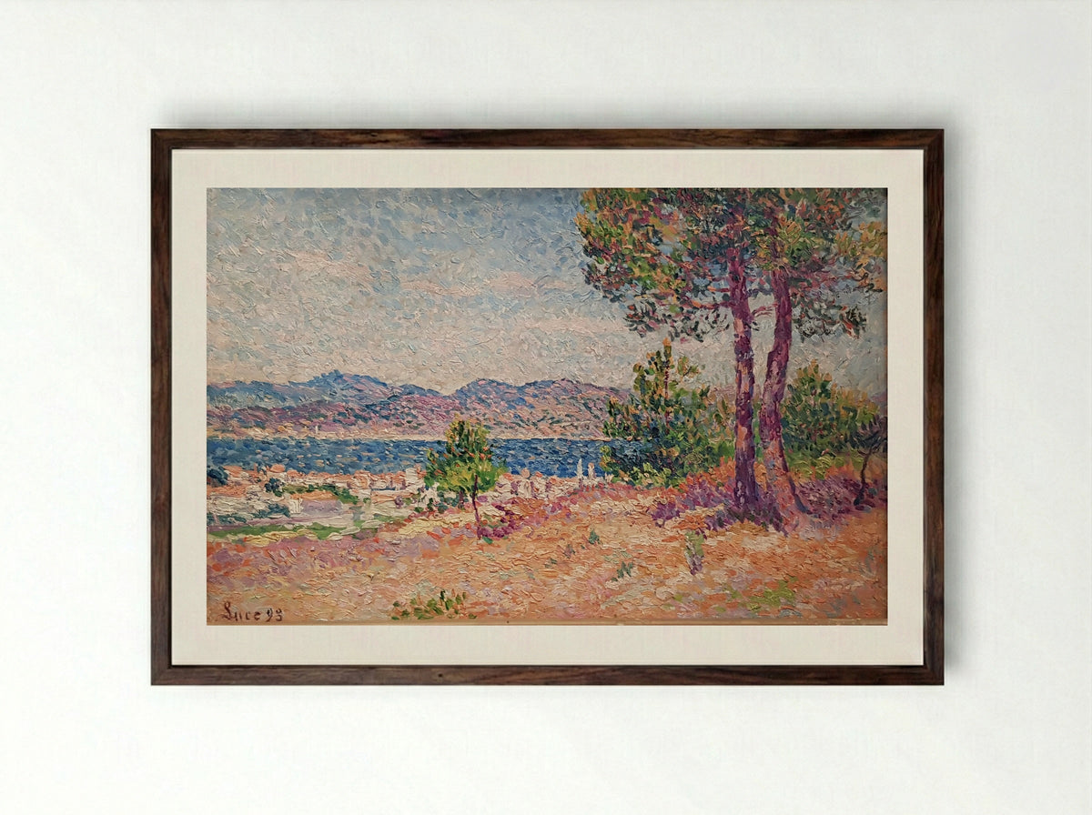 Paysage à Saint-Tropez - Maximilien Luce - Framed Print Dark Wood