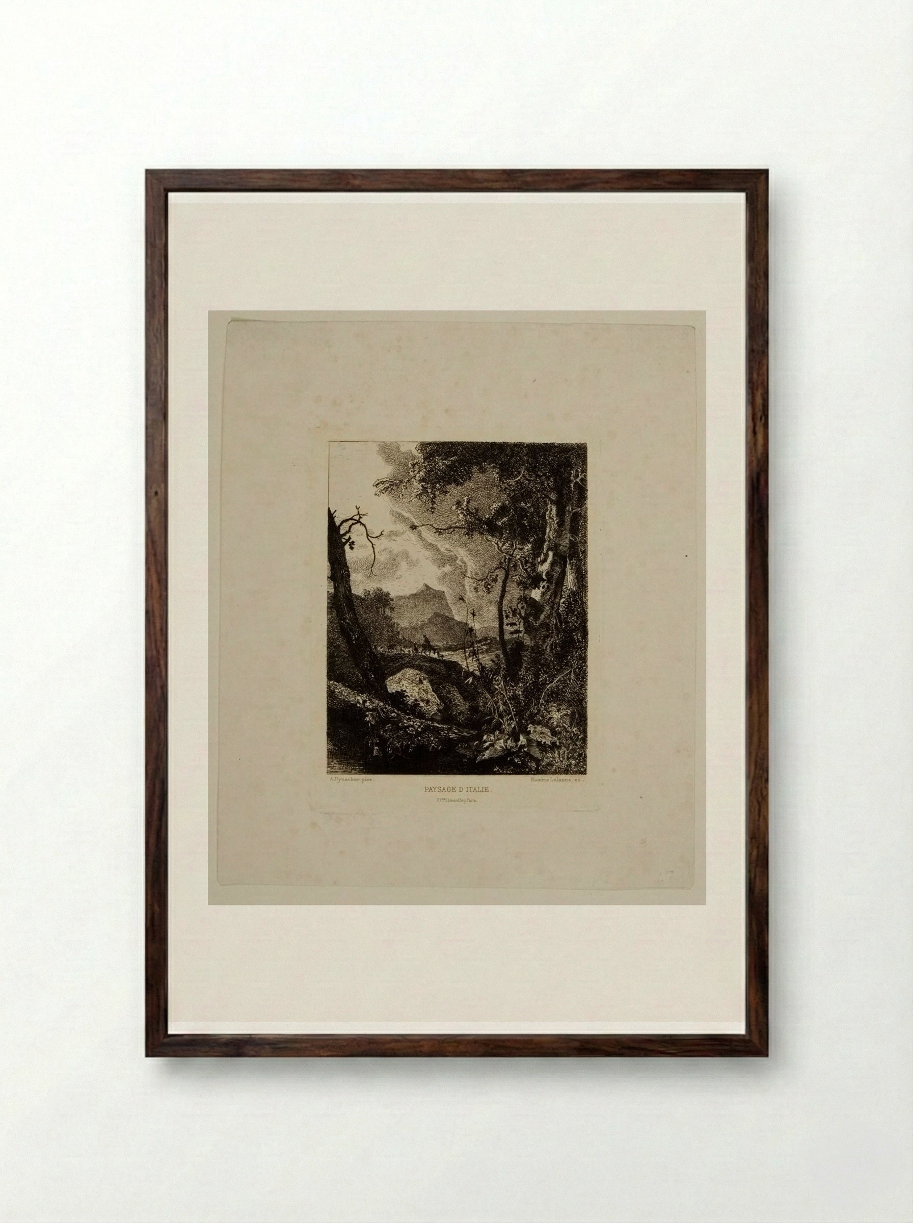 Paysage d'Italie - Maxime Lalanne - Framed Print Dark Wood