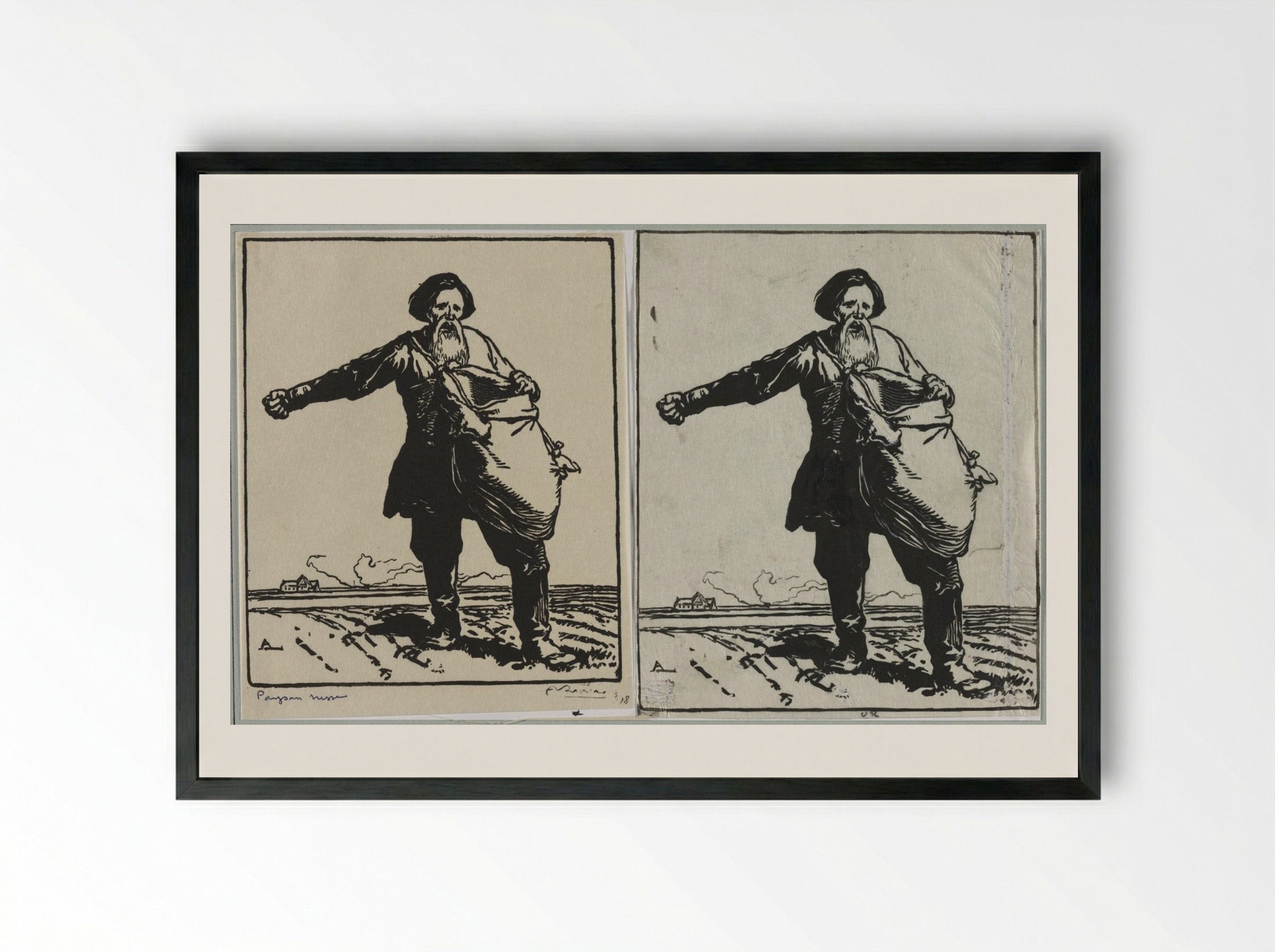 Paysan russe - Auguste Louis Lepère - Framed Print Black