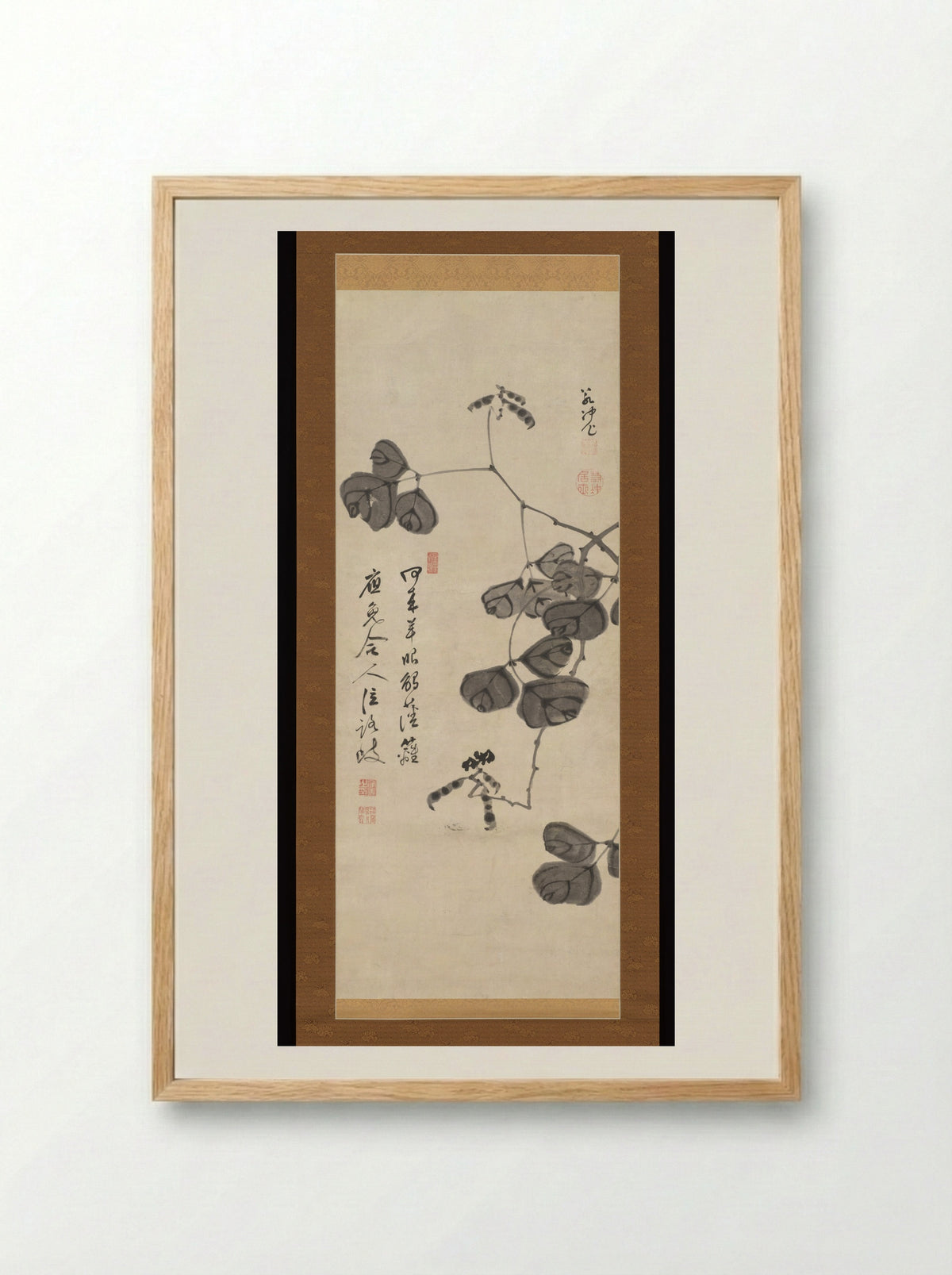 Peapods on a Branch - Itō Jakuchū - Framed Print Wood