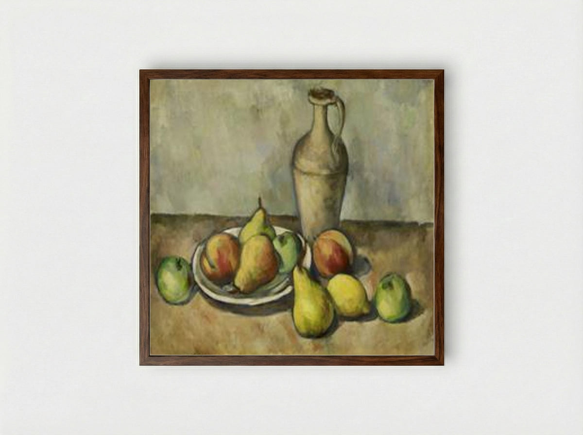 Pears, Peaches, and Pitcher - Arshile Gorky - Framed Print Dark Wood