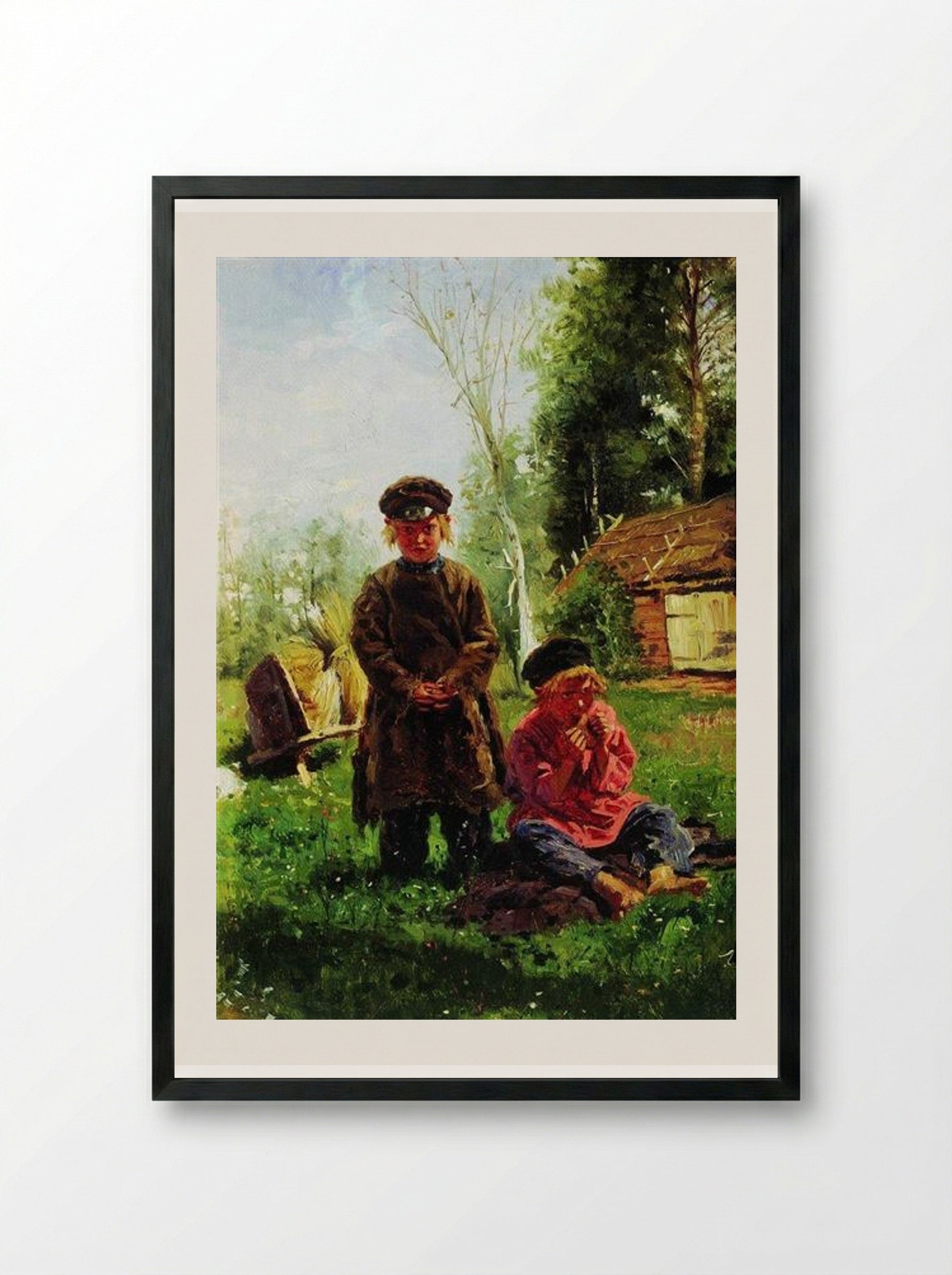 Peasant Boys - Vladimir Makovsky - Framed Print Black