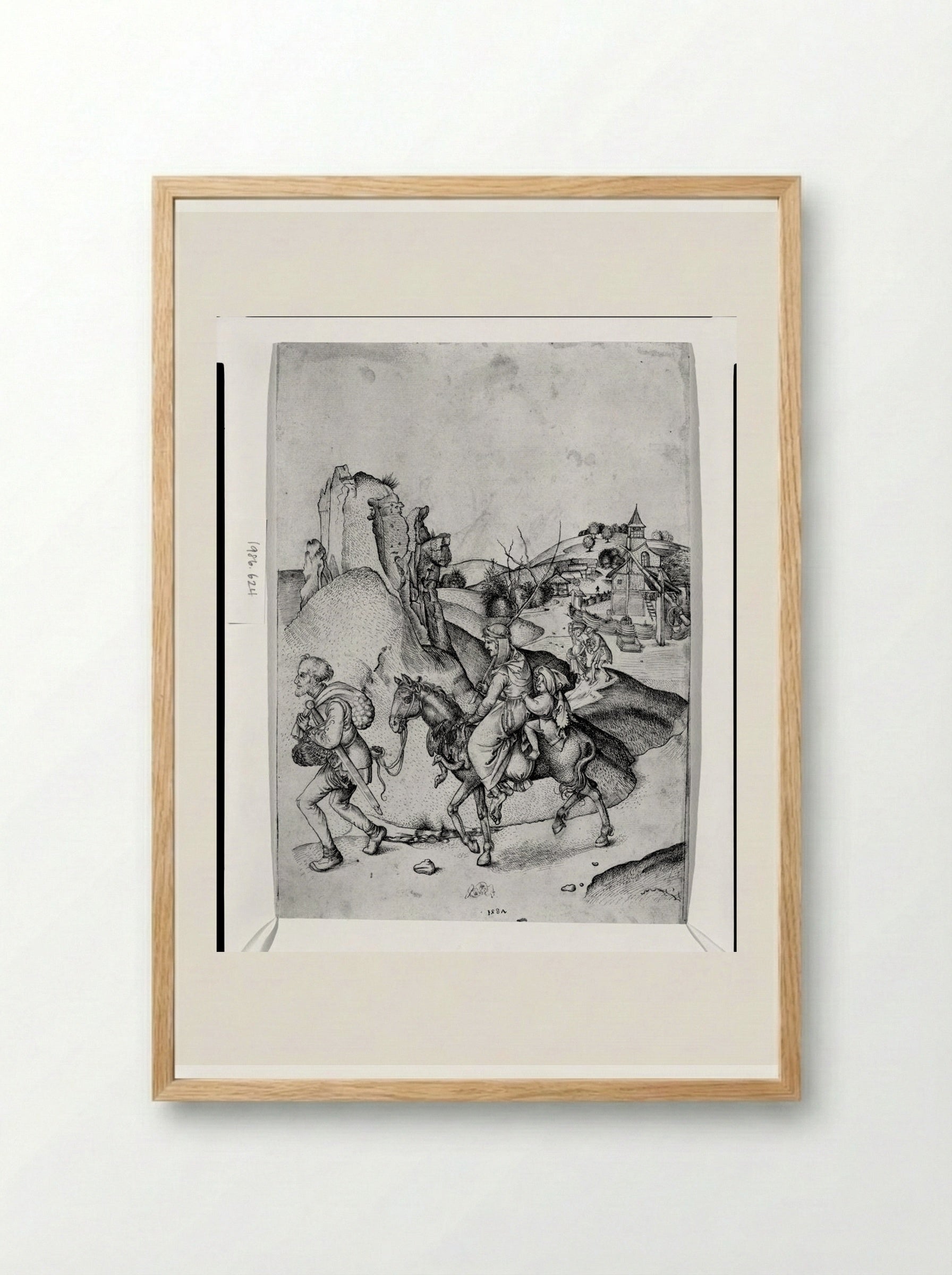 Peasant Family Going to Market - Martin Schongauer - Framed Print Wood