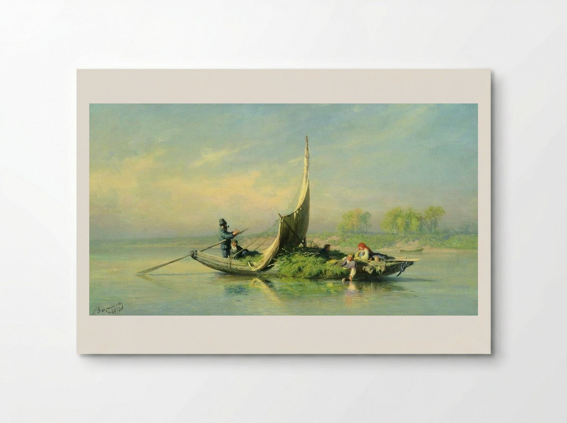 Peasant Family in a Boat - Fyodor Vasilyev - Poster
