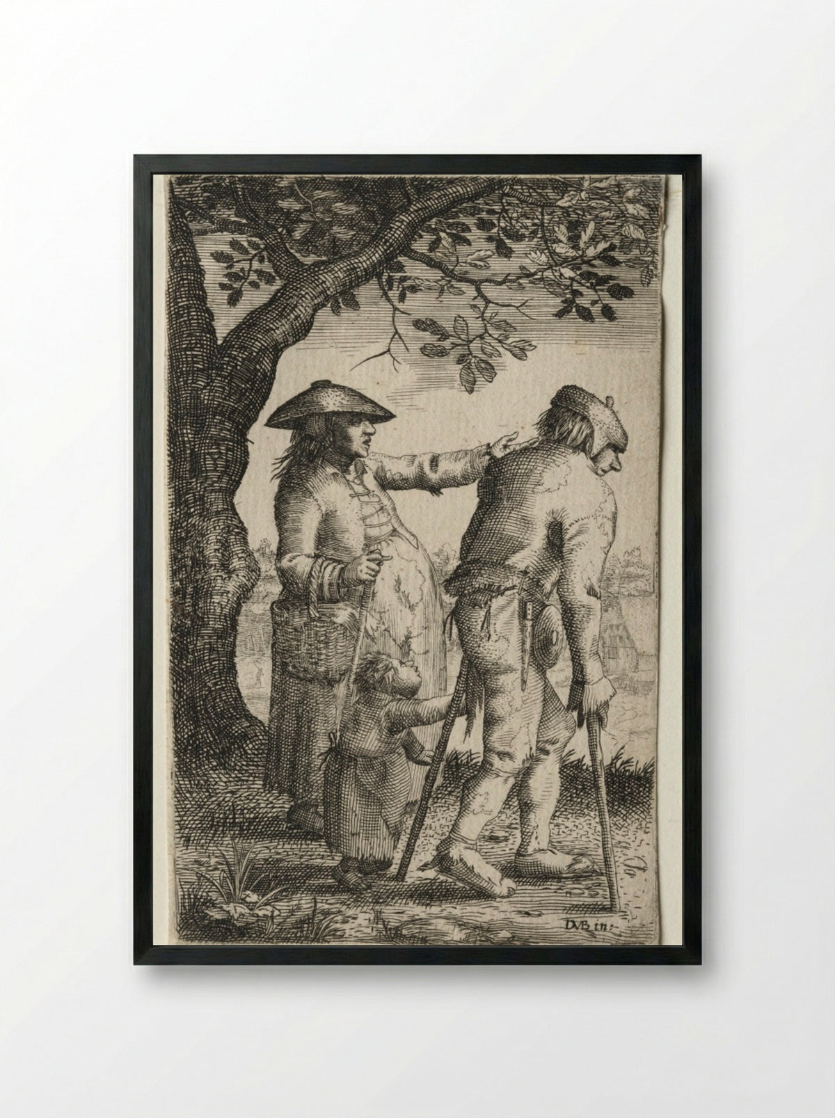 Peasant Family - David Vinckboons - Framed Print Black