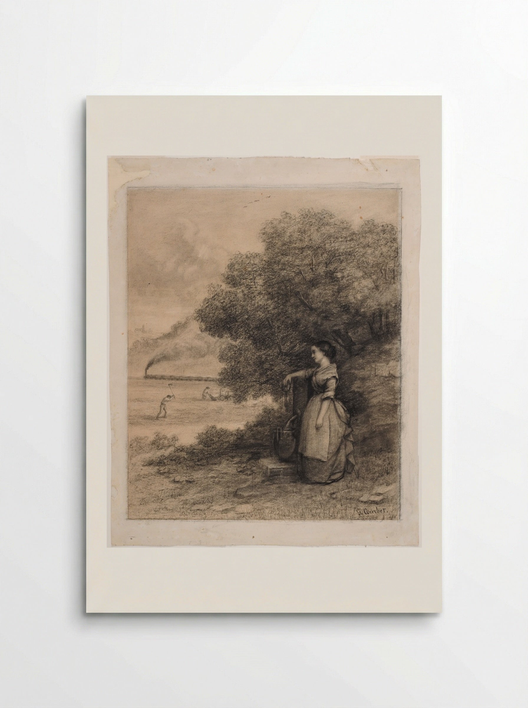 Peasant Girl by a Pump - Gustave Courbet - Poster