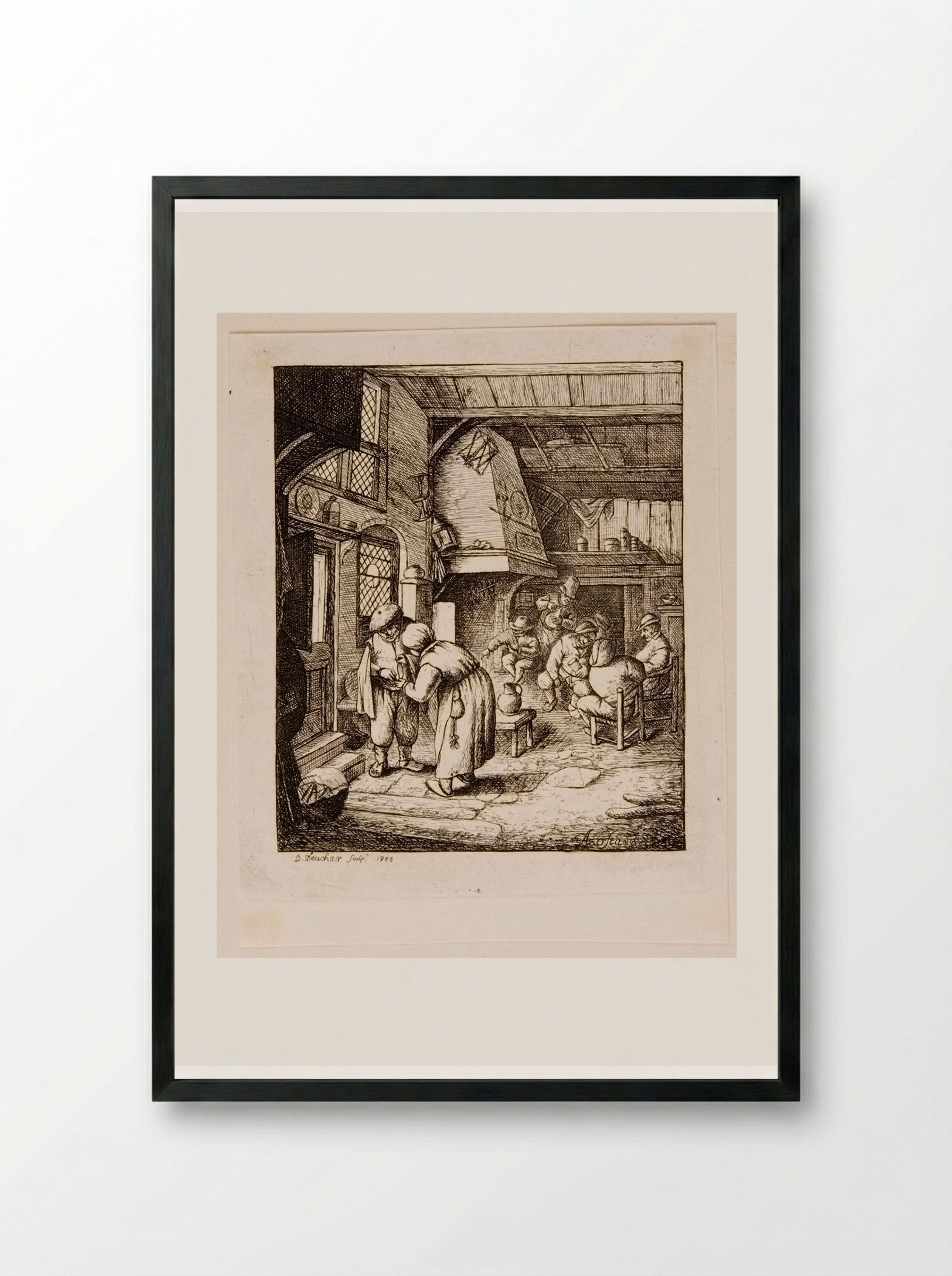 Peasant Paying His Bill - David Deuchar - Framed Print Black
