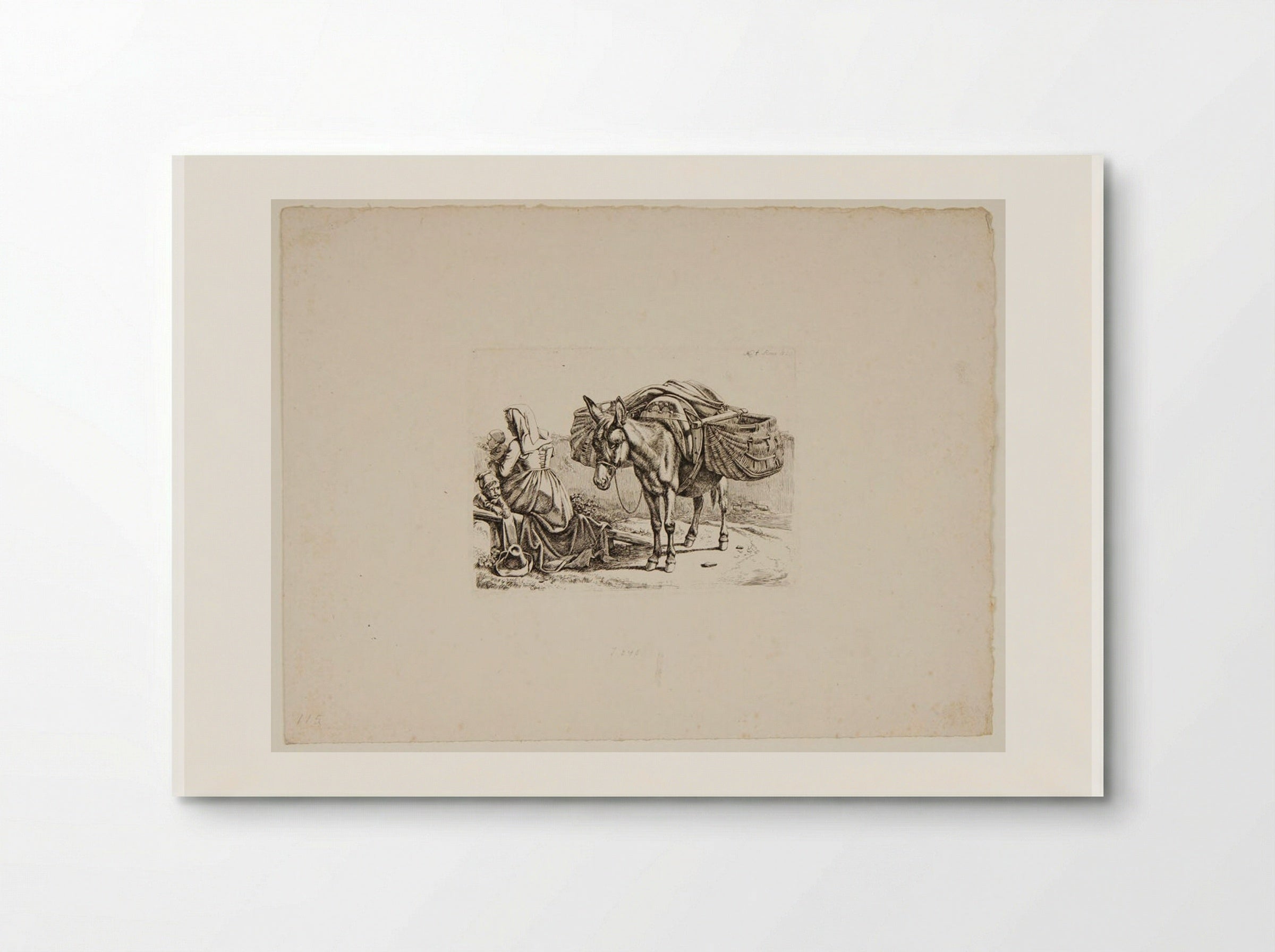 Peasant Woman, Children, and Laden Ass - Johann Adam Klein - Poster