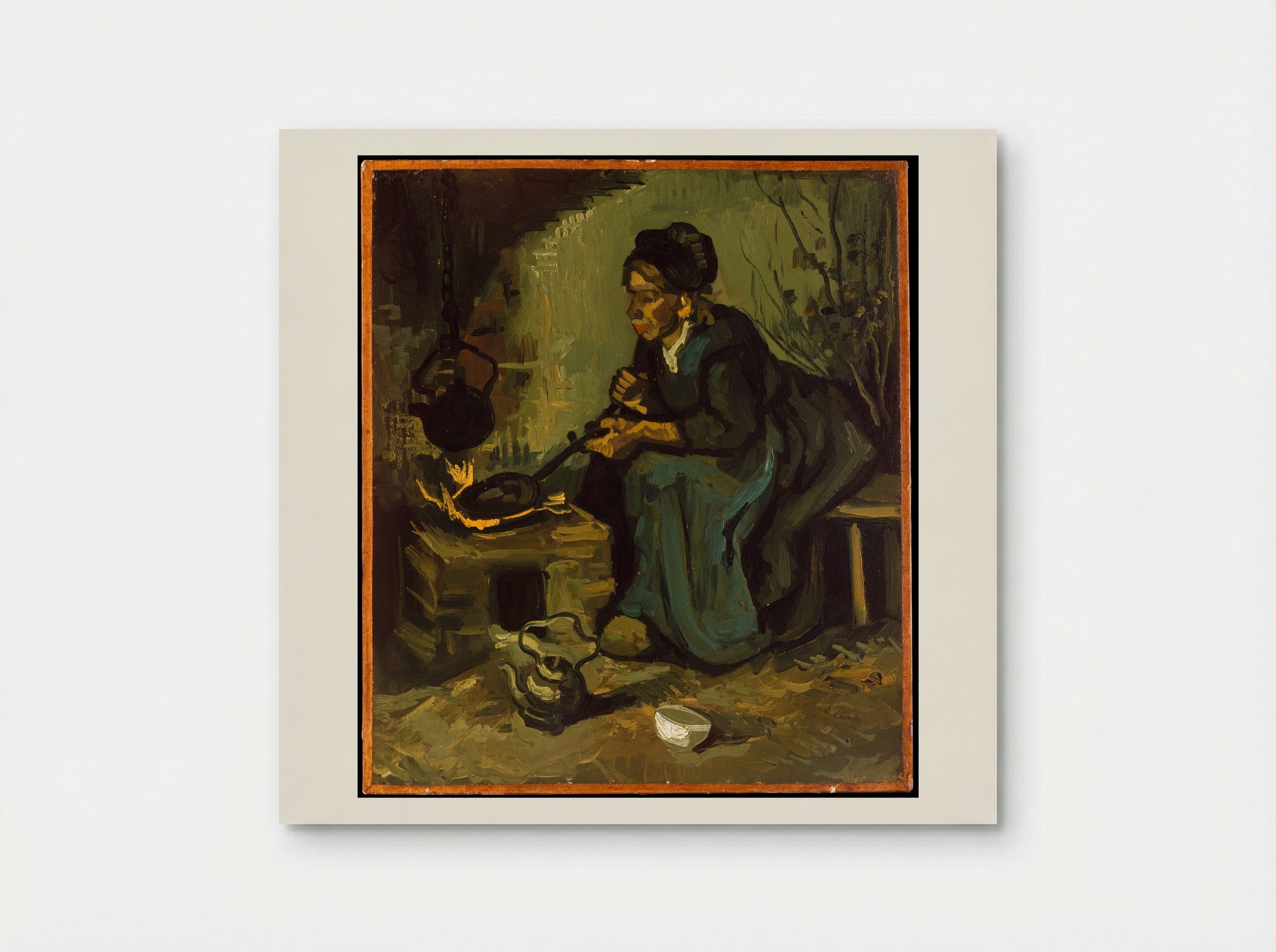 Peasant Woman Cooking by a Fireplace - Vincent van Gogh - Poster