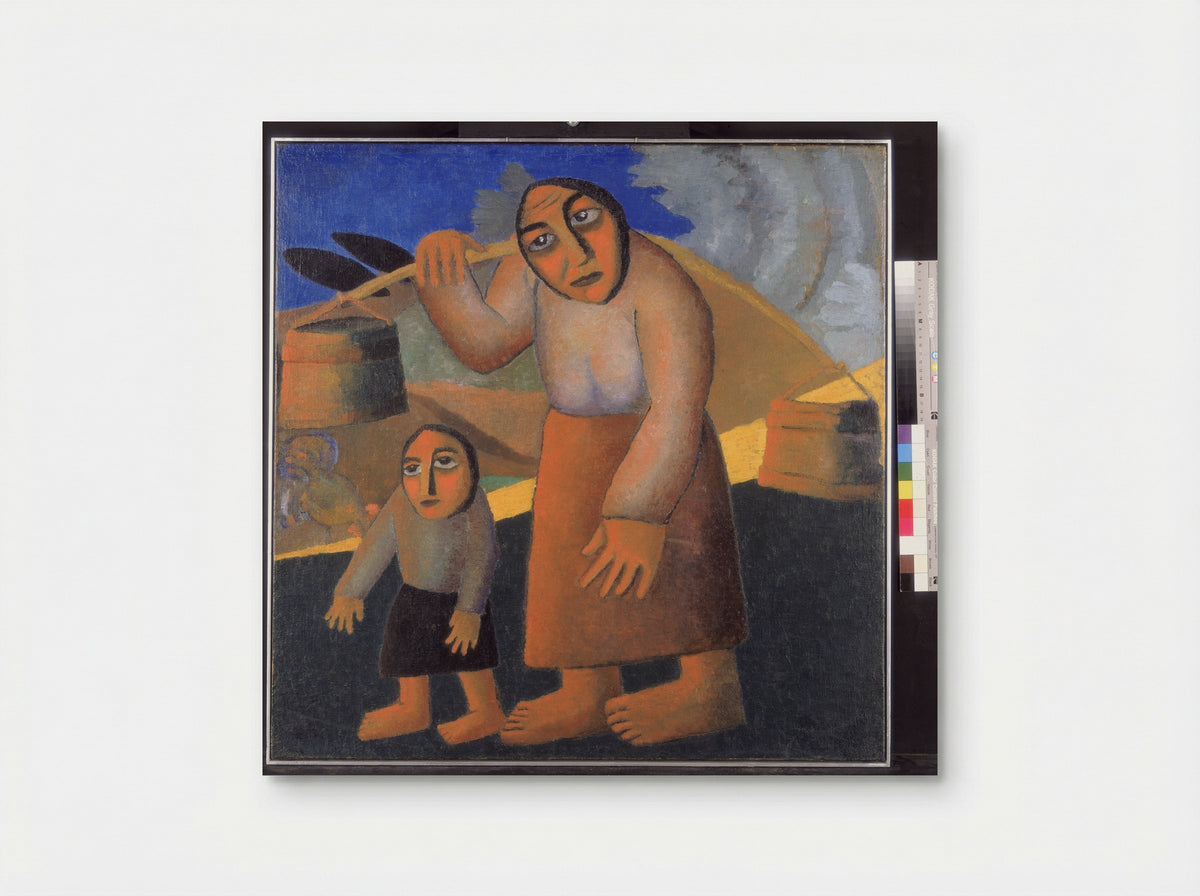 Peasant Woman with Buckets and a Child - Kazimir Malevich - Poster