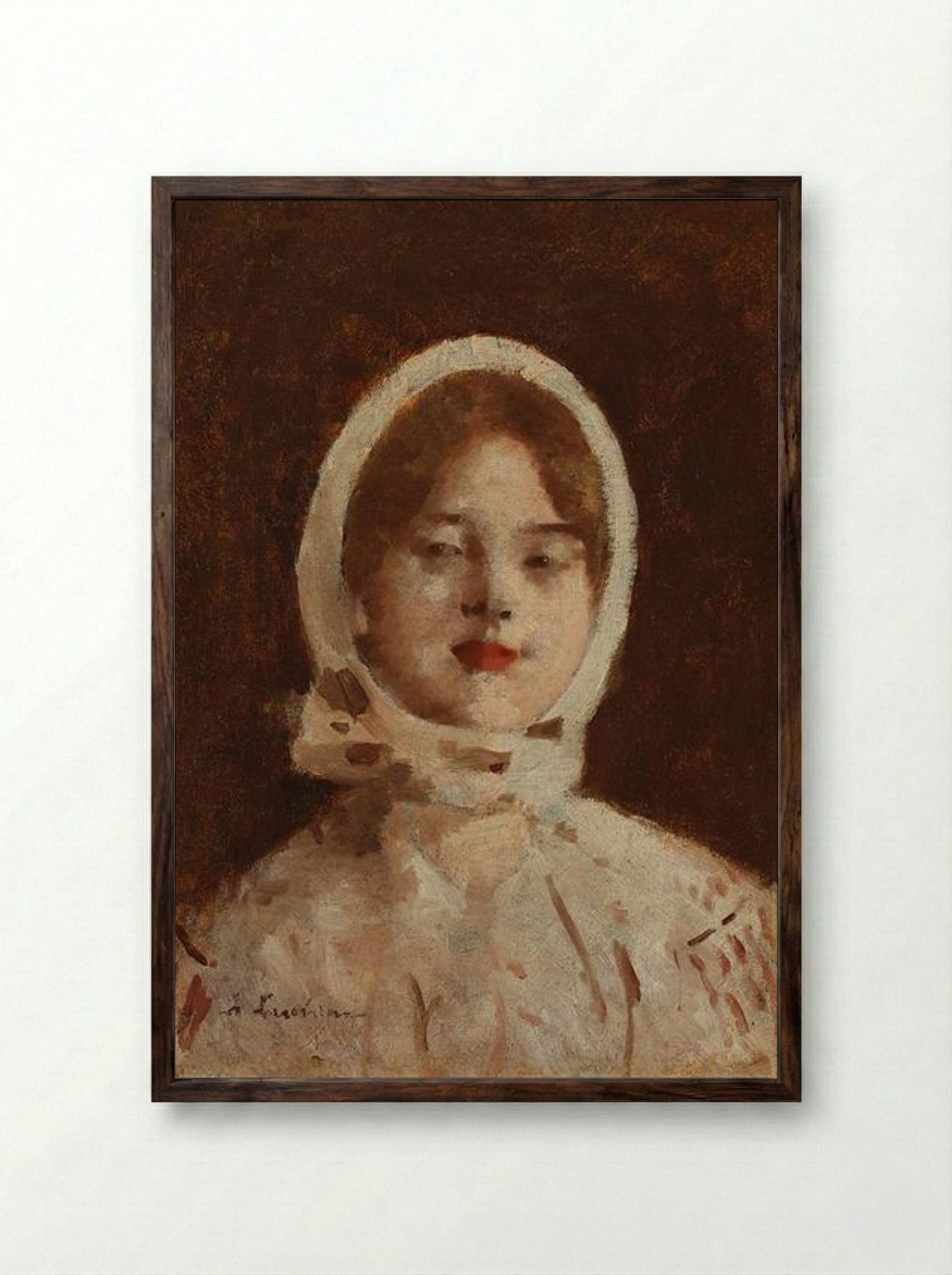 Peasant Woman - Stefan Luchian - Framed Print Dark Wood