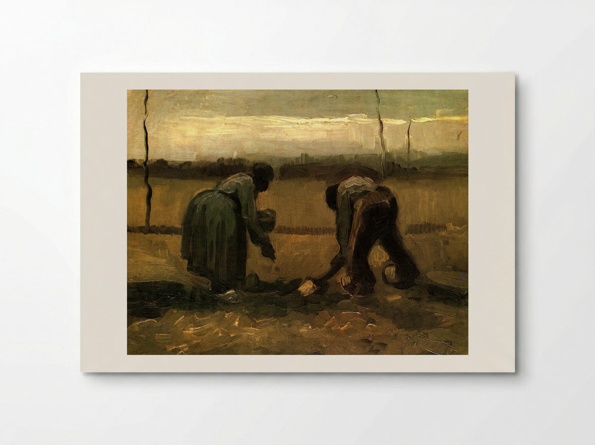 Peasant and Peasant Woman Planting Potatoes - Vincent van Gogh - Poster