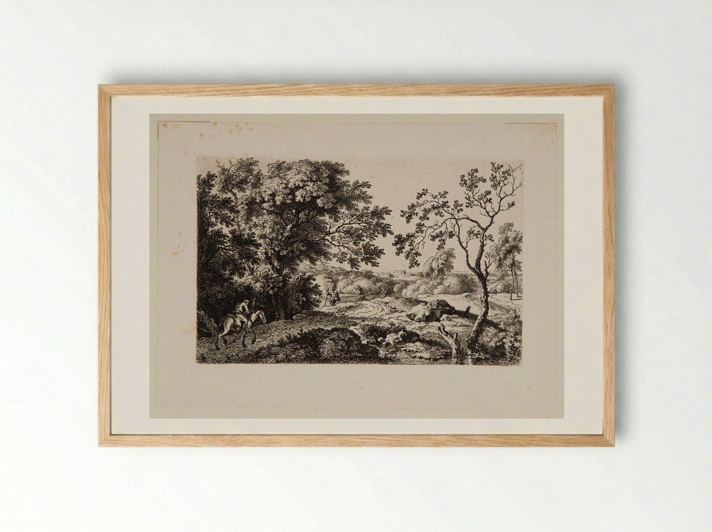 Peasant on Horseback - Ferdinand Kobell - Framed Print Wood