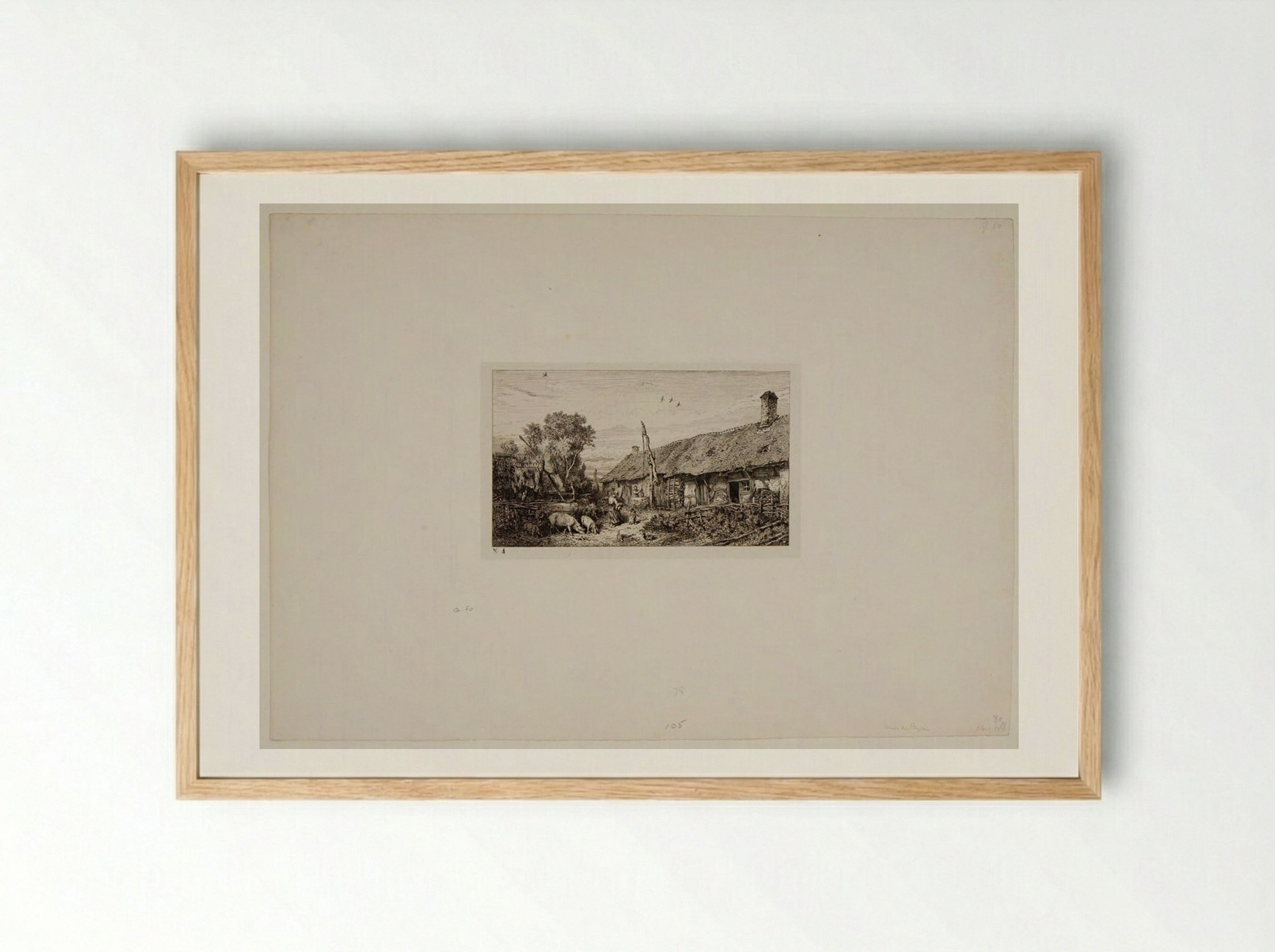 Peasant's Cottage - Charles-Émile Jacque - Framed Print Wood