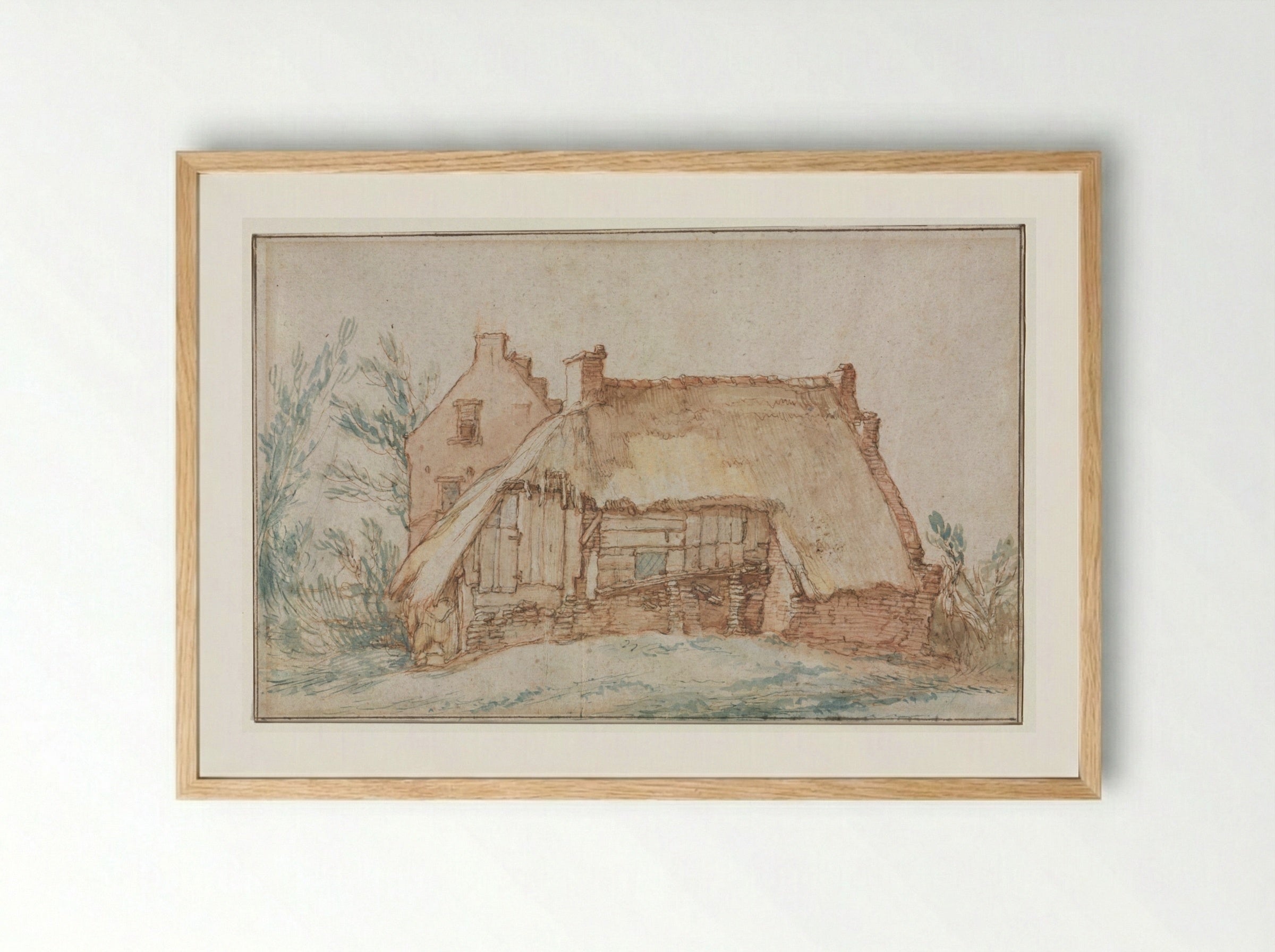 Peasant's Cottage - Abraham Bloemaert - Framed Print Wood