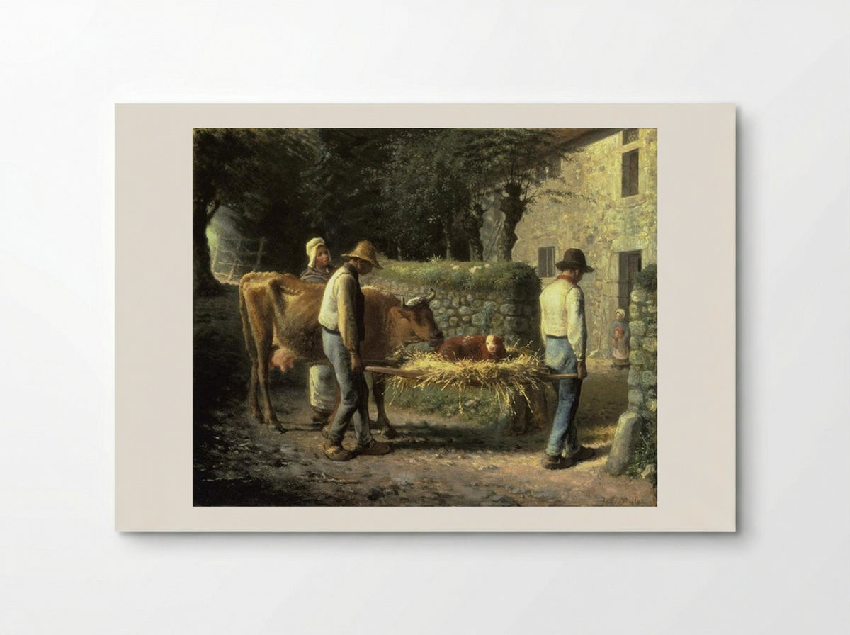 Peasants Bringing Home a Calf Born in the Fields - Jean-François Millet - Poster