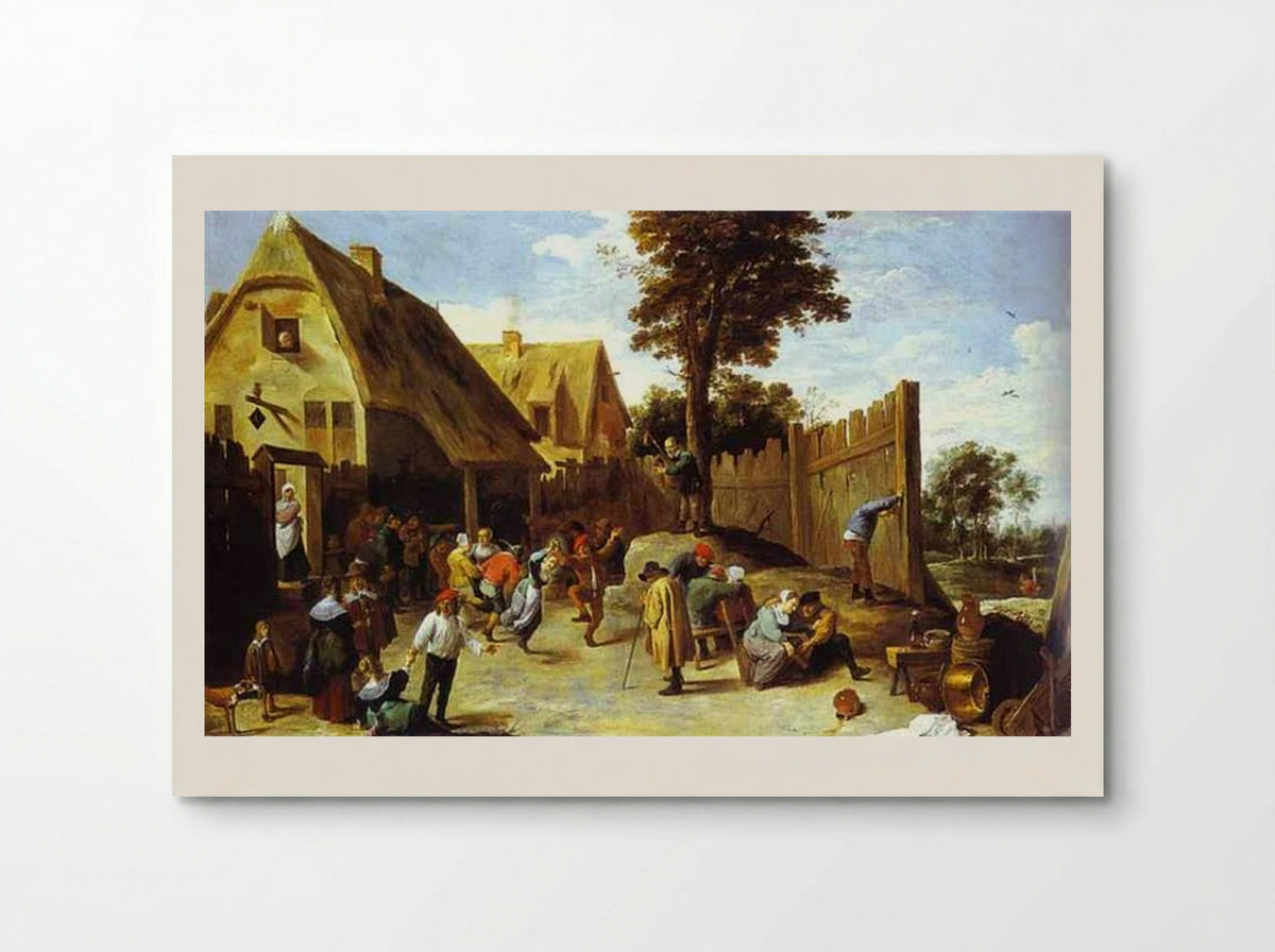 Peasants Dancing outside an Inn - David Teniers the Younger - Poster