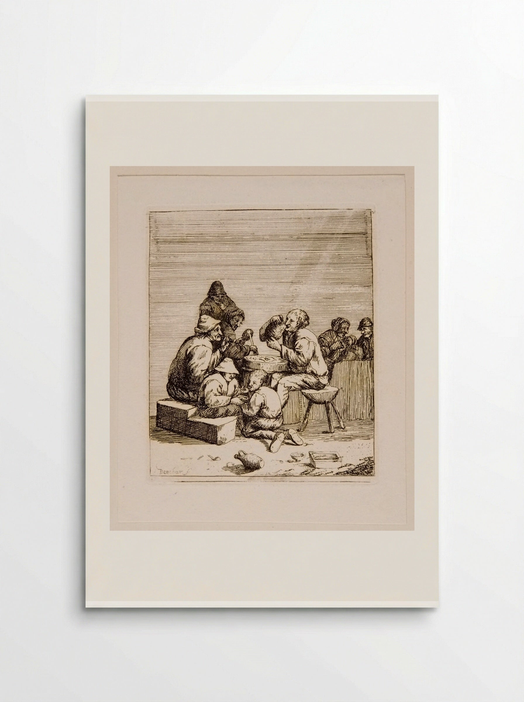 Peasants Eating and Drinking - David Deuchar - Poster