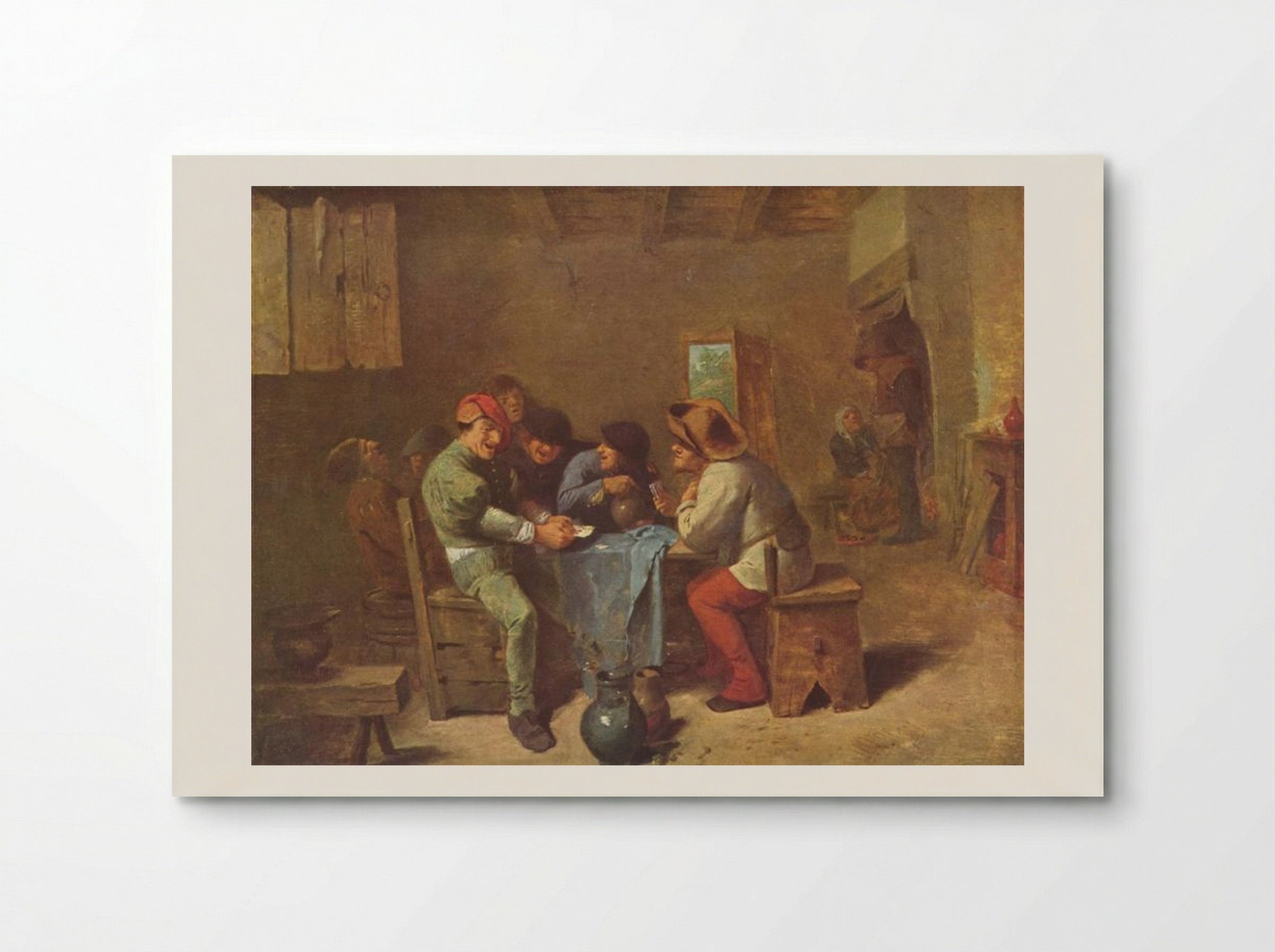 Peasants Playing Cards in a Tavern - Adriaen Brouwer - Poster