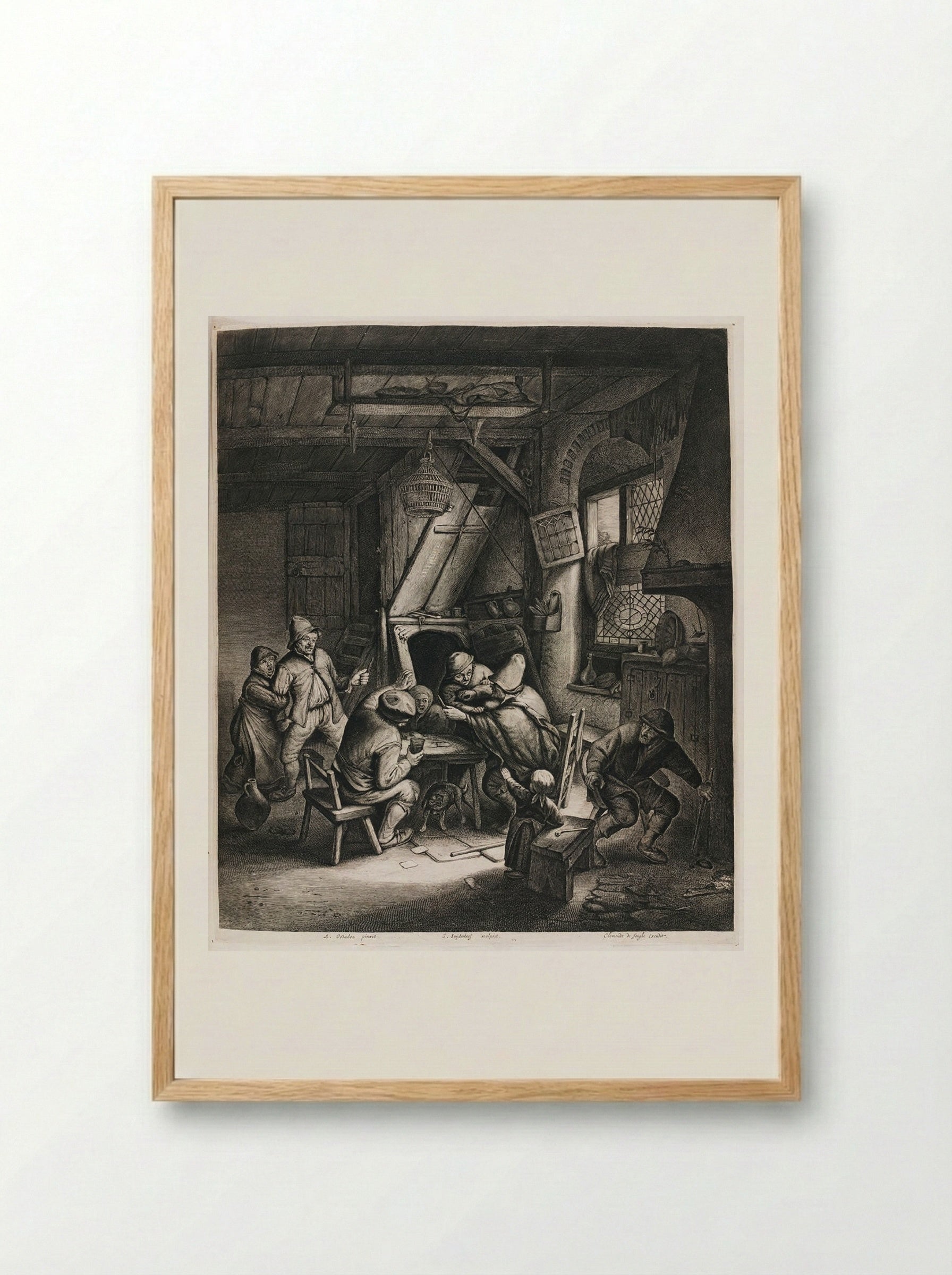 Peasants about to Brawl - Jonas Suyderhoef - Framed Print Wood