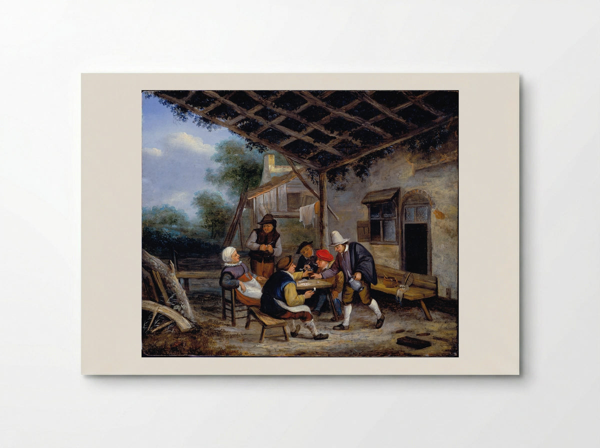 Peasants in an Inn Yard - Adriaen van Ostade - Poster