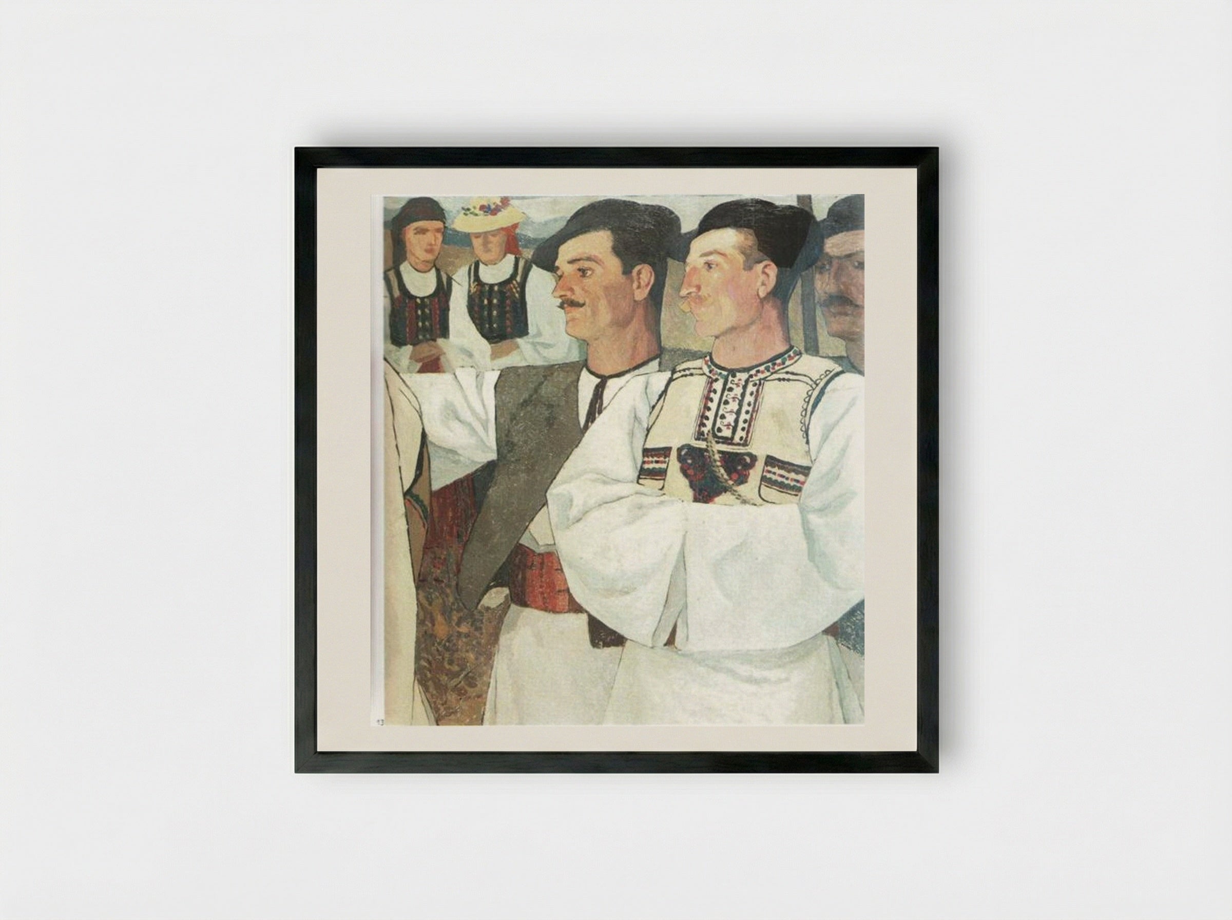 Peasants of Abrud - Ion Theodorescu-Sion - Framed Print Black