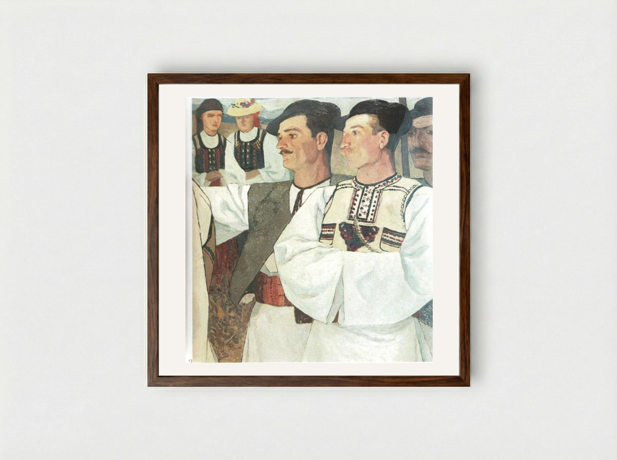 Peasants of Abrud - Ion Theodorescu-Sion - Framed Print Dark Wood