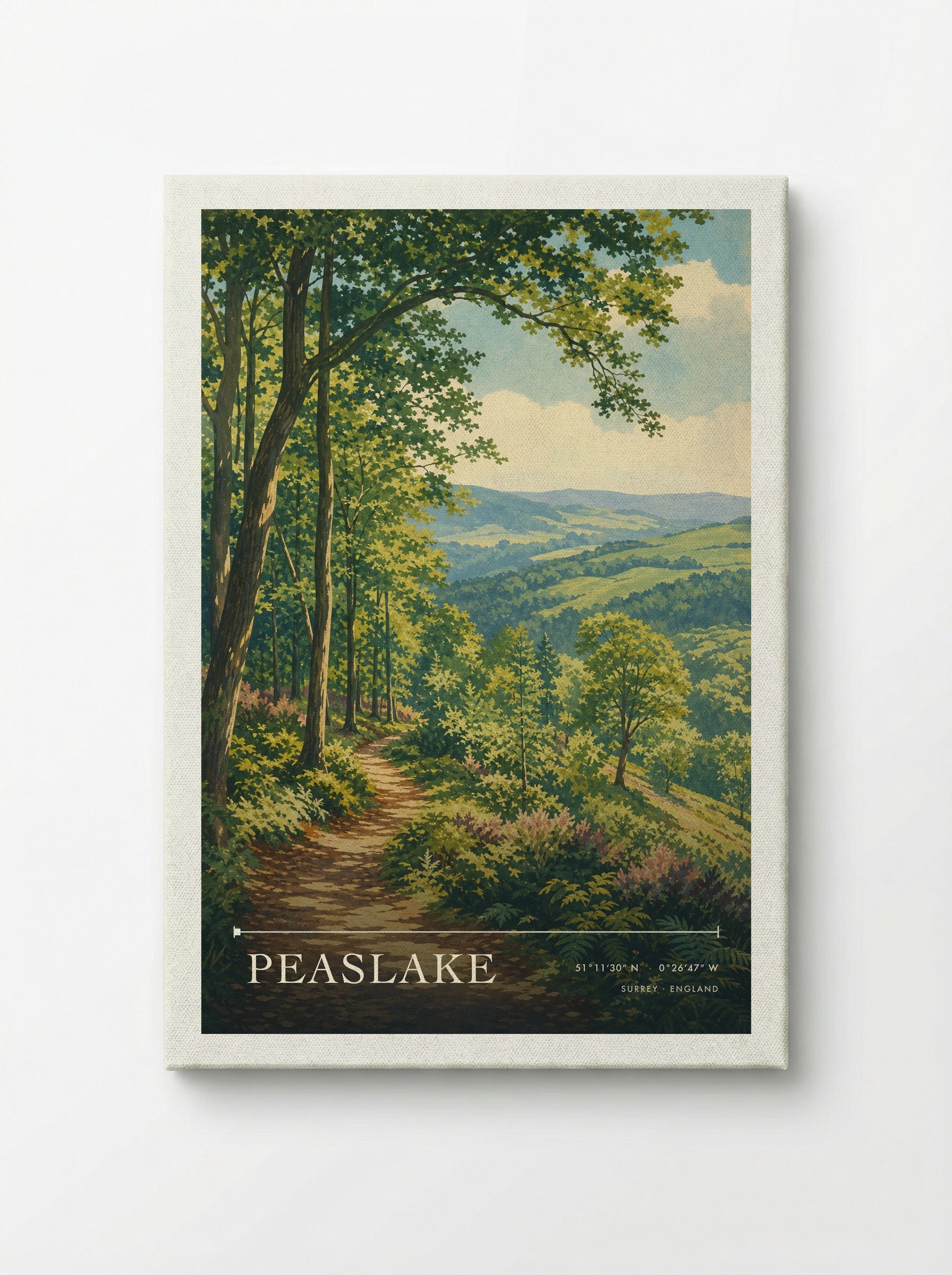 Peaslake Surrey England Travel Poster - Canvas