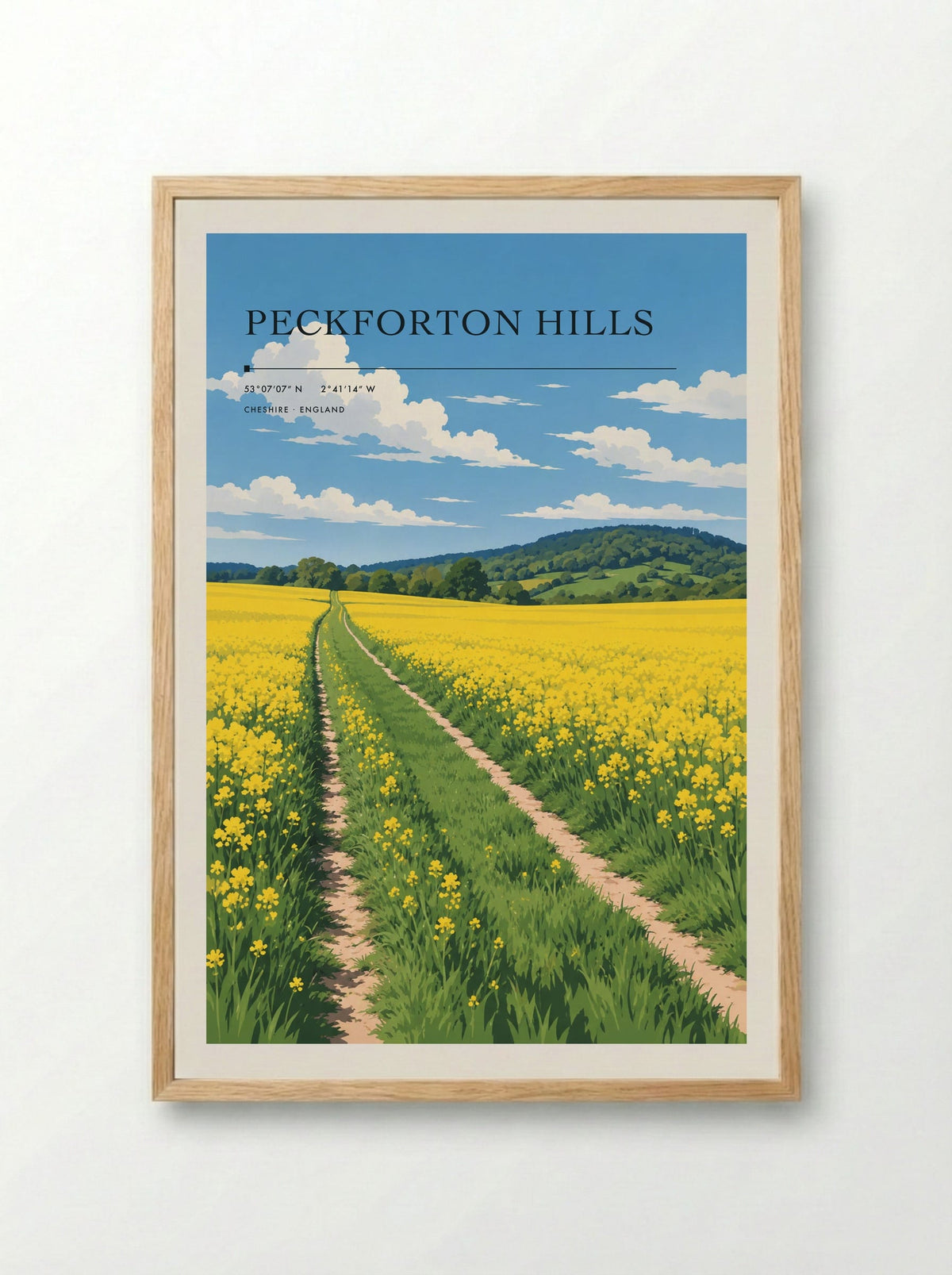 Peckforton Hills, Cheshire | Travel Poster - Framed Print Wood