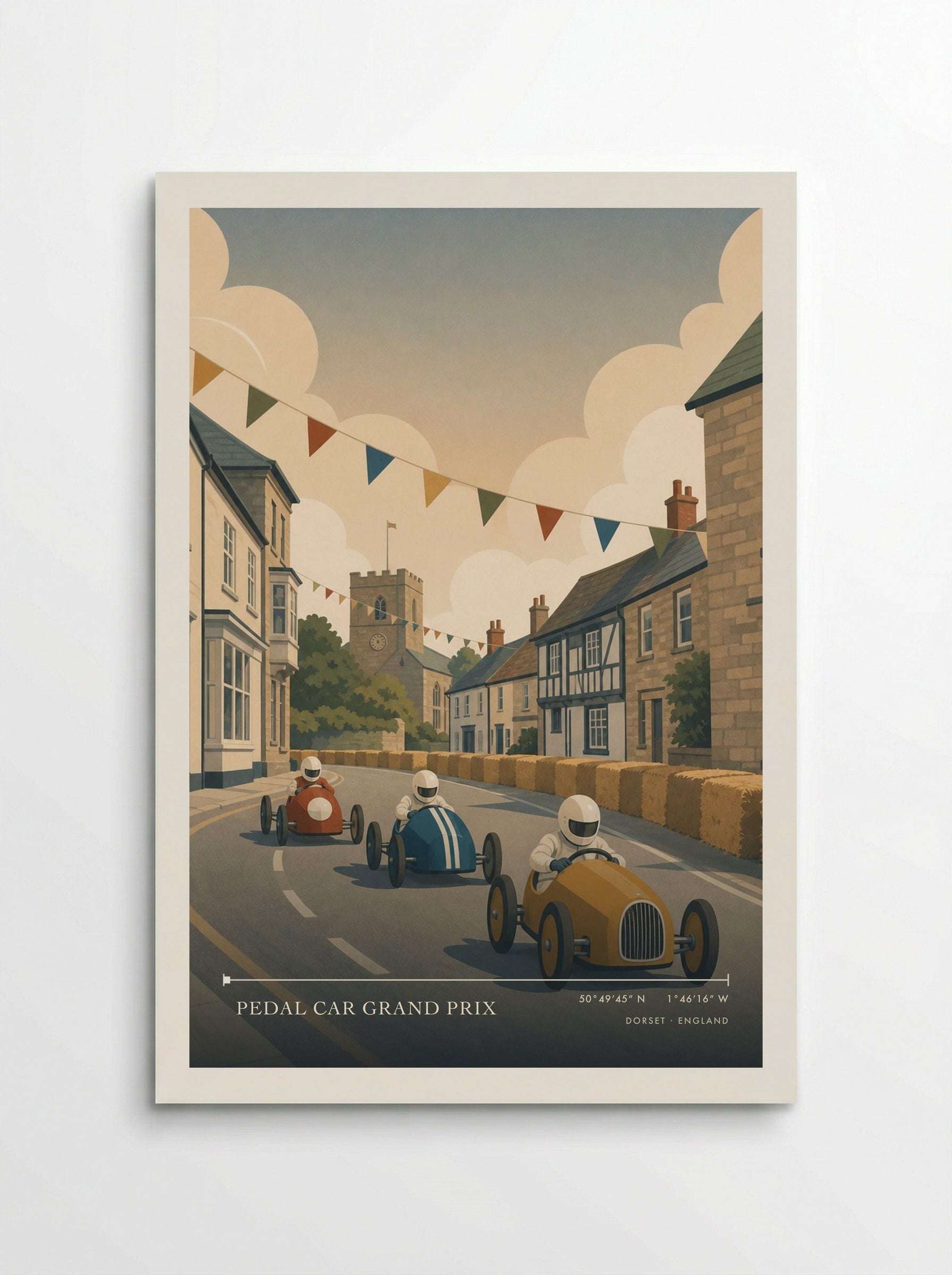 Pedal Car Grand Prix Dorset England Travel Poster - Poster