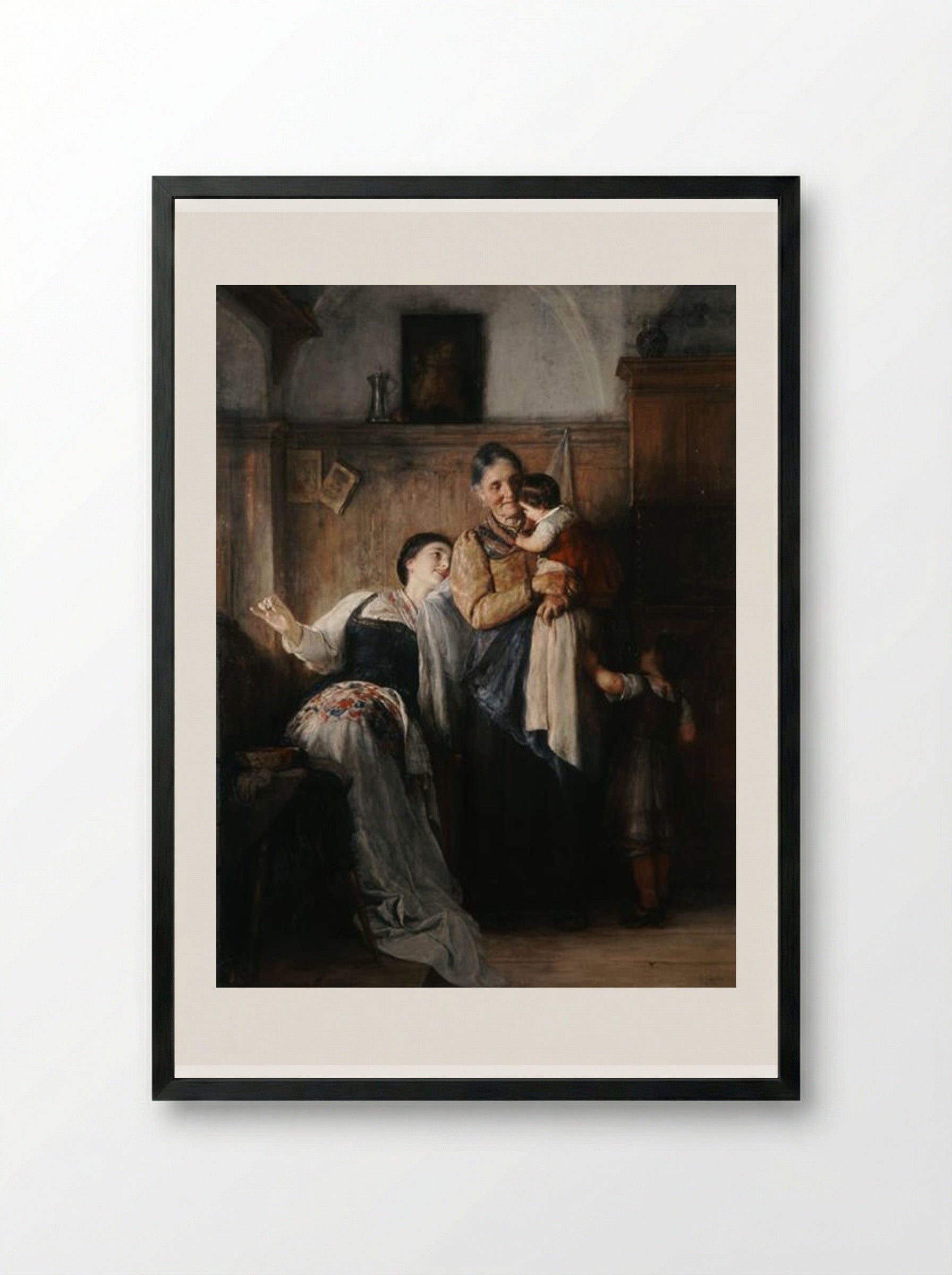 Peek-a-boo - Nikolaos Gyzis - Framed Print Black