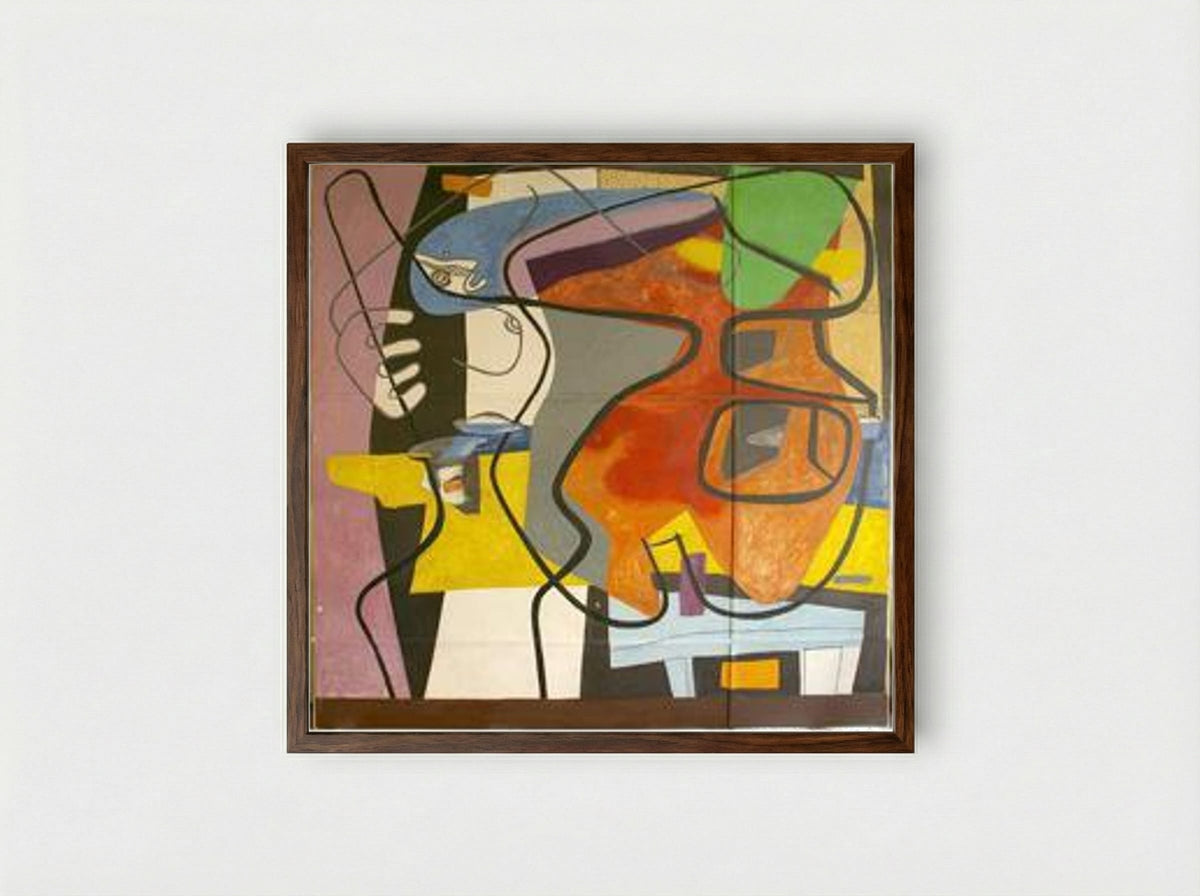 Peinture murale, 35 rue de Sèvres - Le Corbusier - Framed Print Dark Wood
