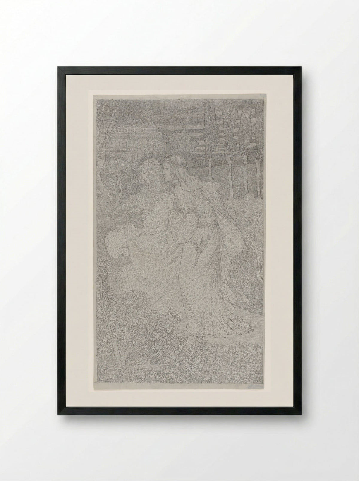 Pelléas et Mélisande - Etienne Bosch - Framed Print Black
