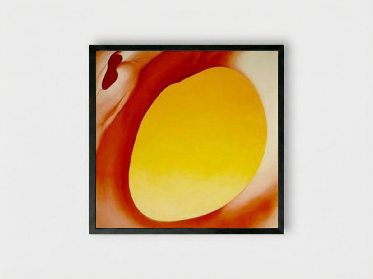 Pelvis Series (Red with Yellow) - Georgia O'Keeffe - Framed Print Black