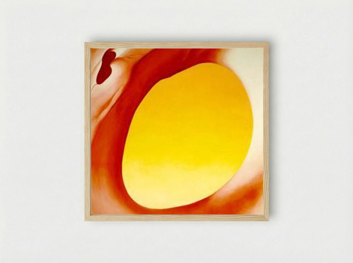 Pelvis Series (Red with Yellow) - Georgia O'Keeffe - Framed Print Wood