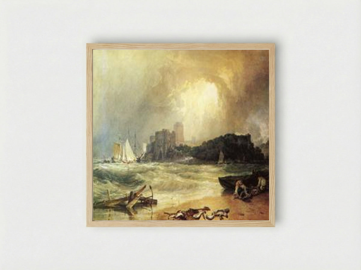 Pembroke Castle, South Wales, Thunder Storm Approaching - J.M.W. Turner - Framed Print Wood