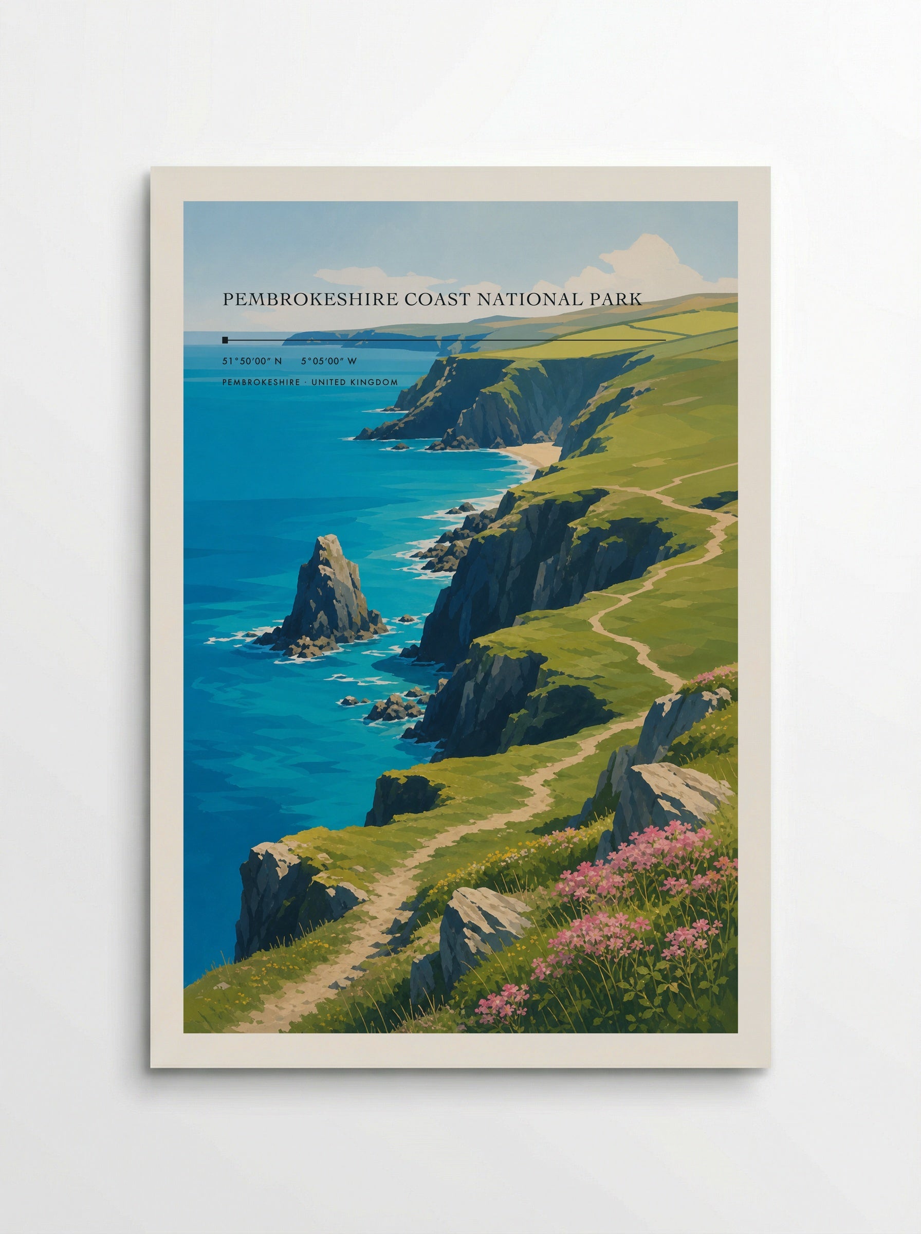 Pembrokeshire Coast National Park United Kingdom Travel Poster - Poster