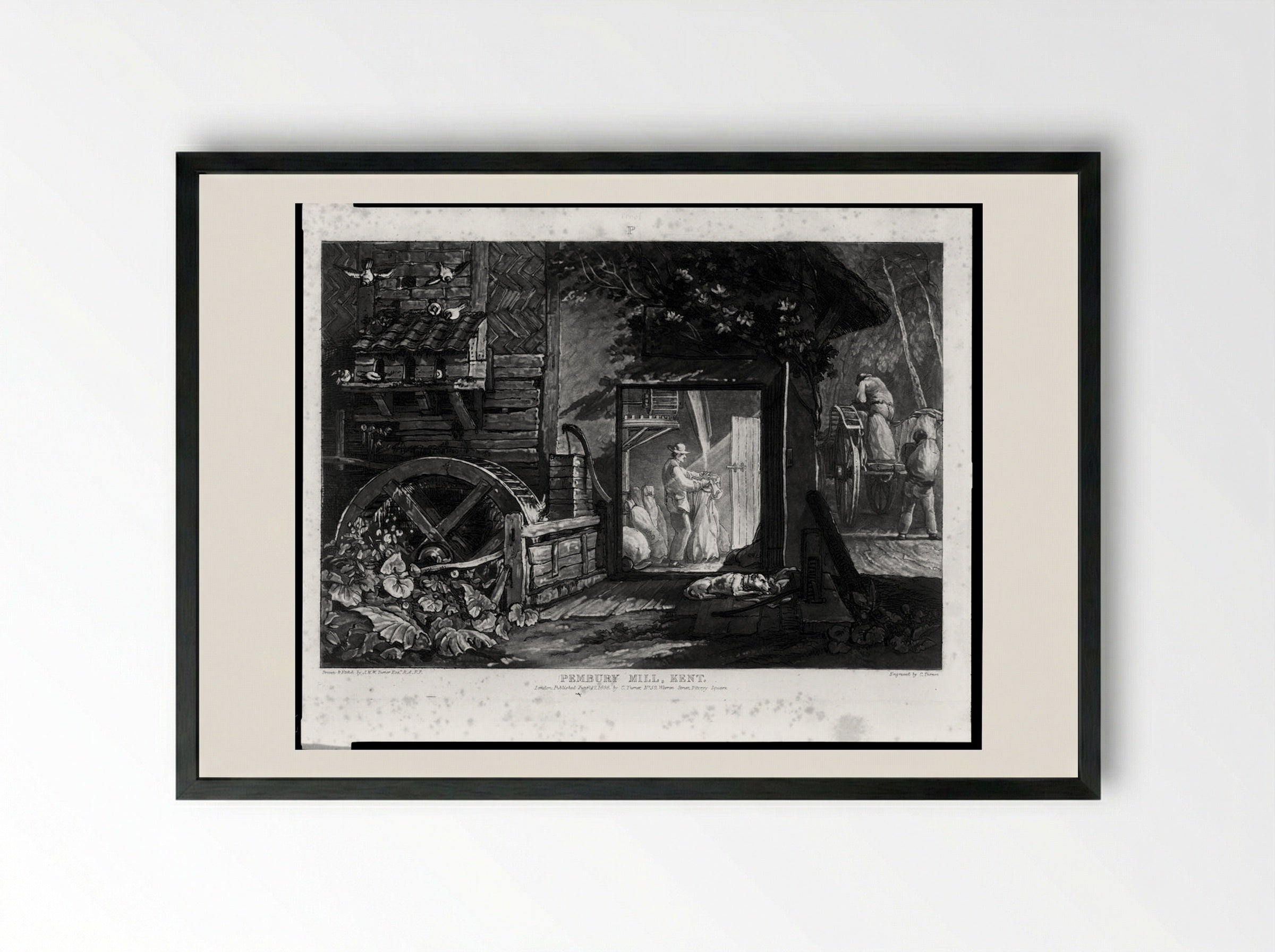 Pembury Mill, Kent - Charles Turner - Framed Print Black